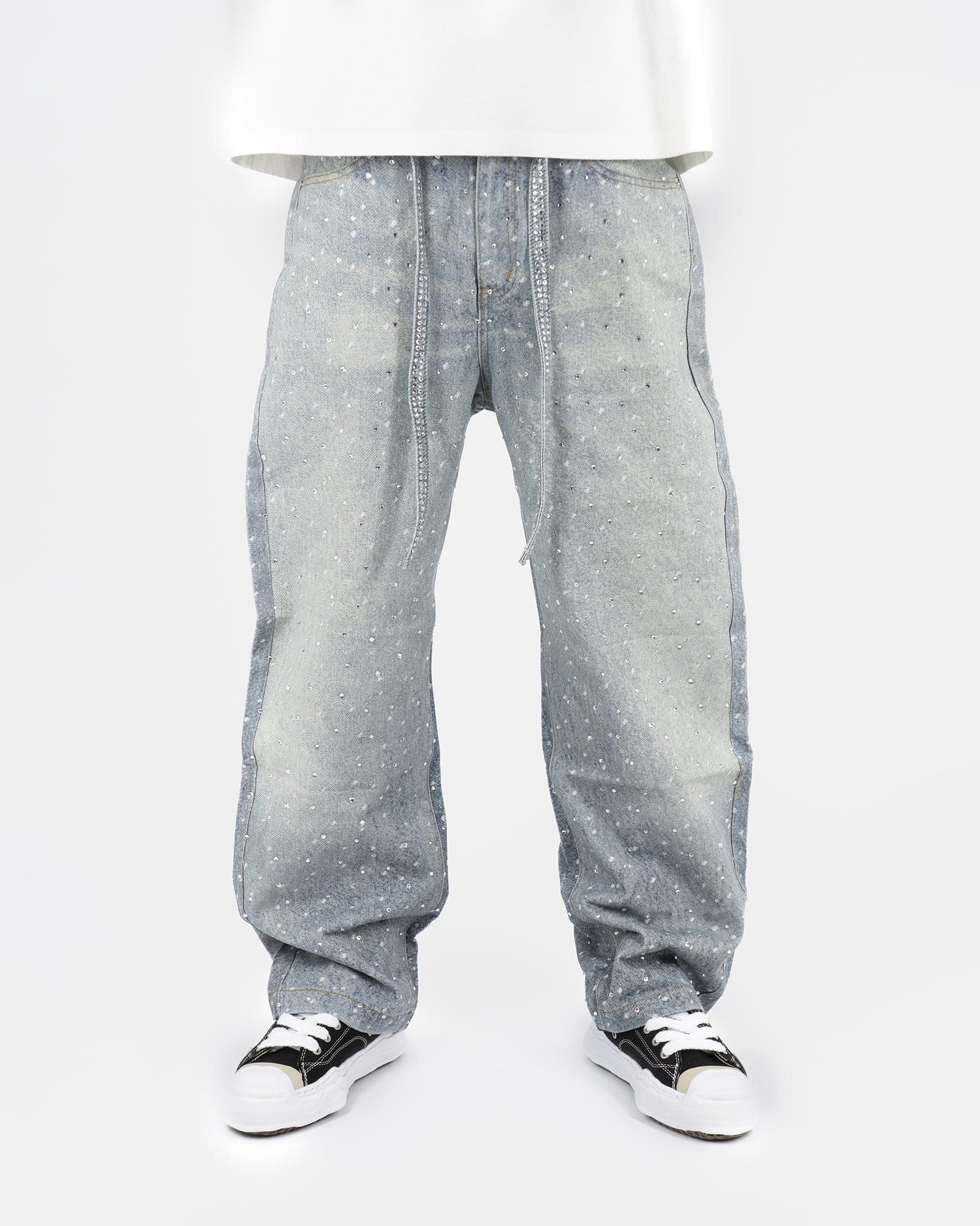 SS25|RHINESTONE BAGGIE DENIM
