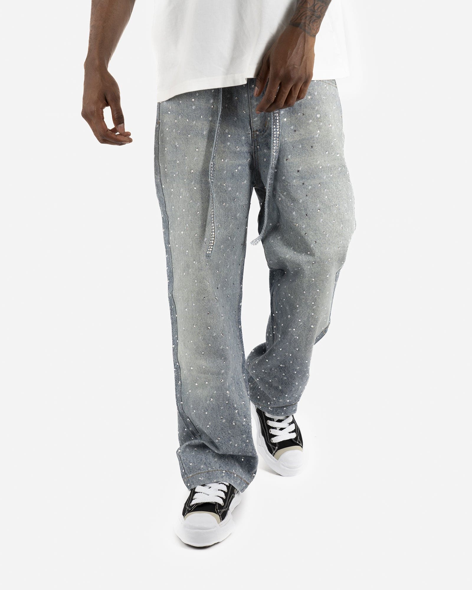 SS25|RHINESTONE BAGGIE DENIM