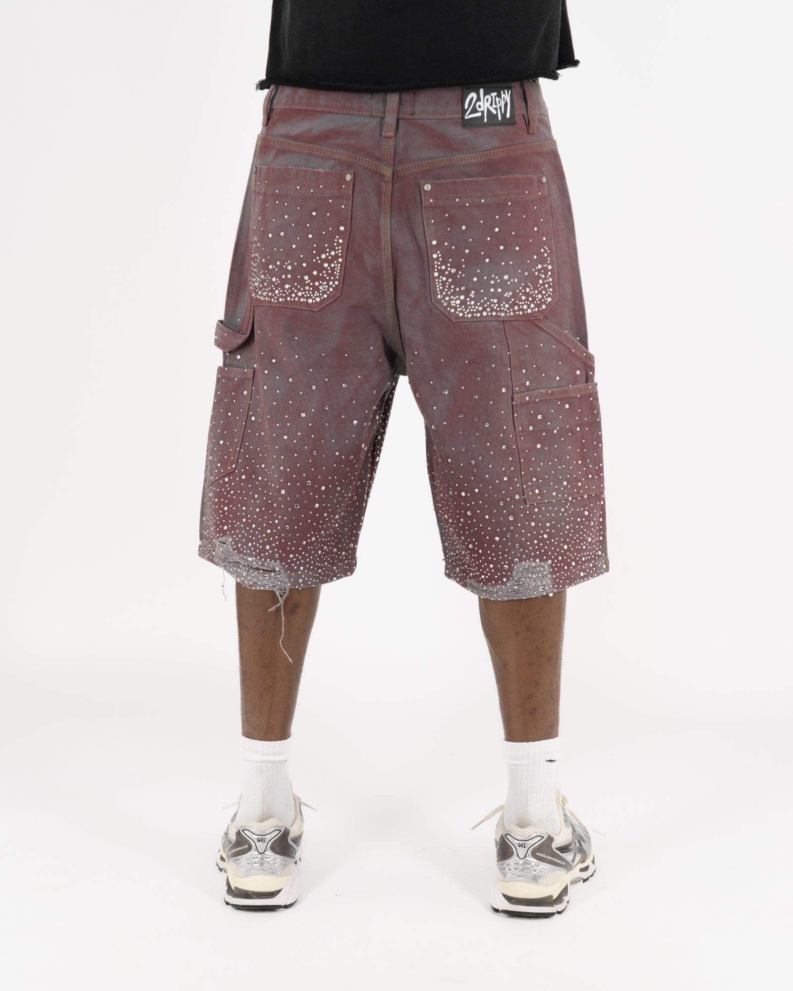 SS25|PINK RHINESTONE SHORTS