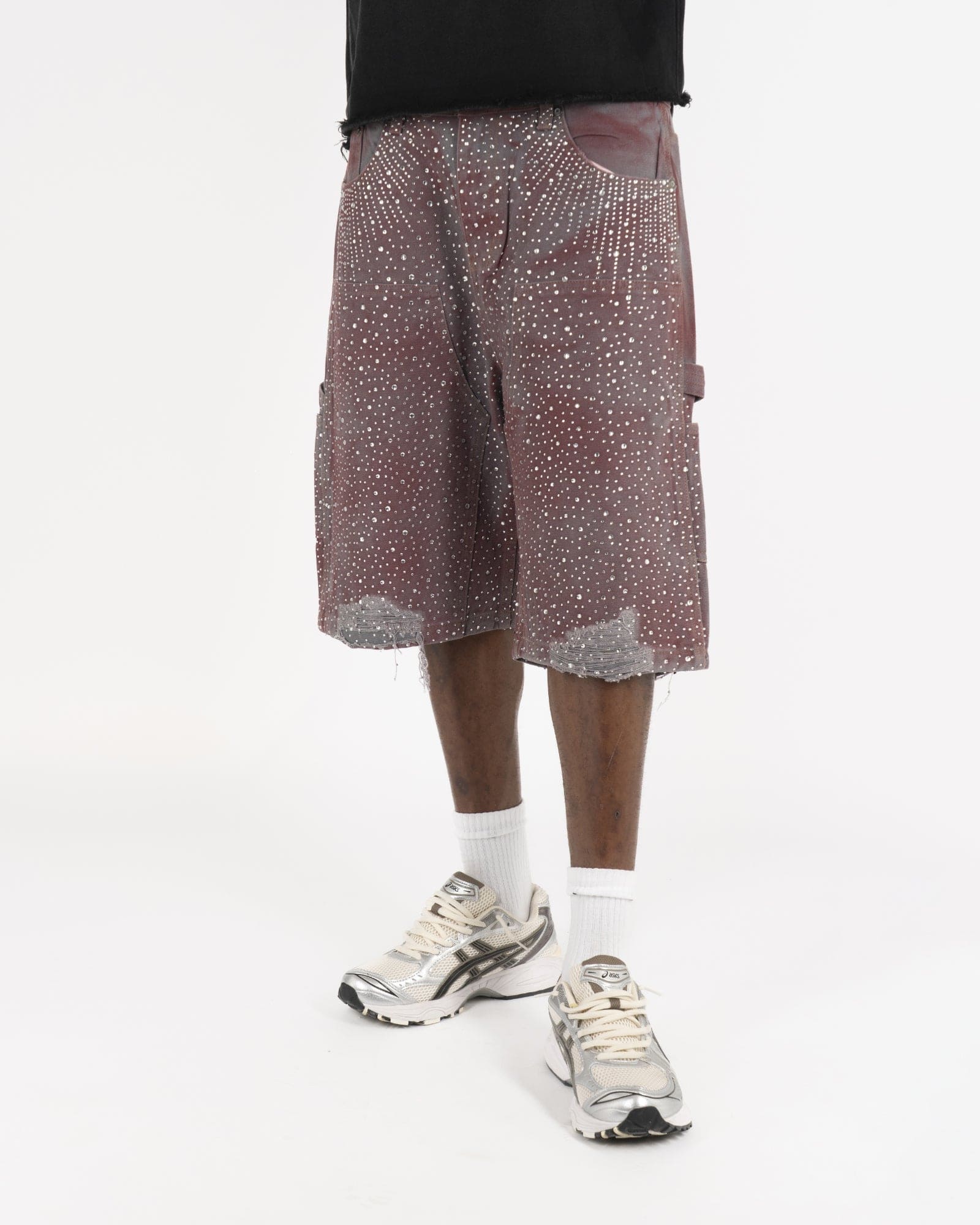 SS25|PINK RHINESTONE SHORTS