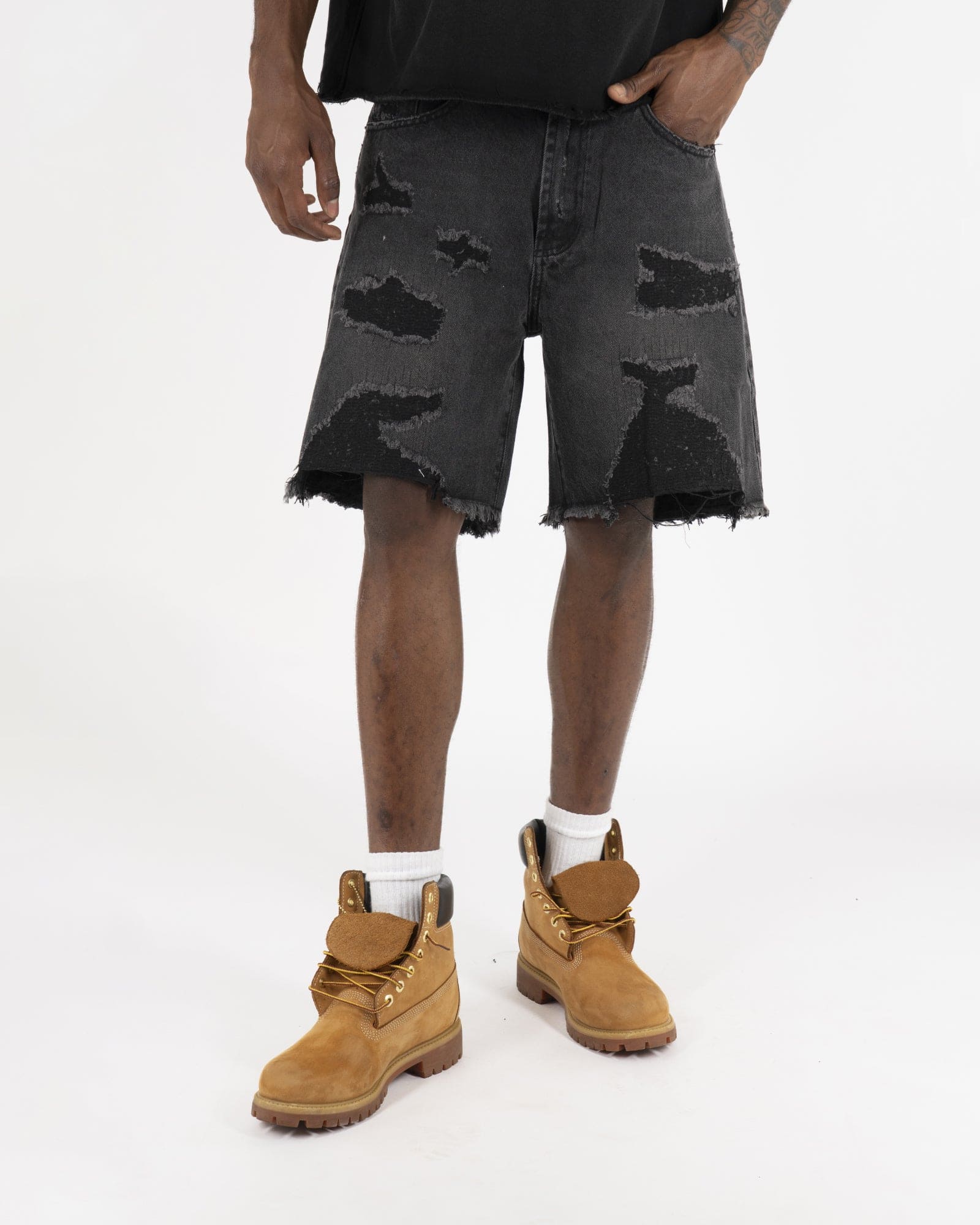 SS25| MIDNIGHT DISTRESSED SHORT