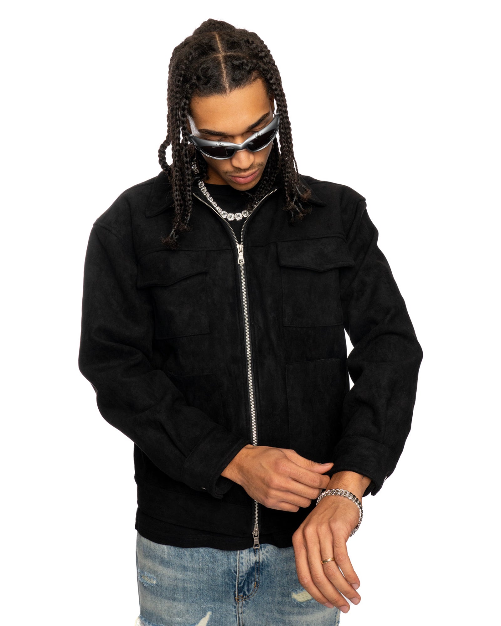 JT4|NIGHTCRAWLER BLACK VELOUR JACKET