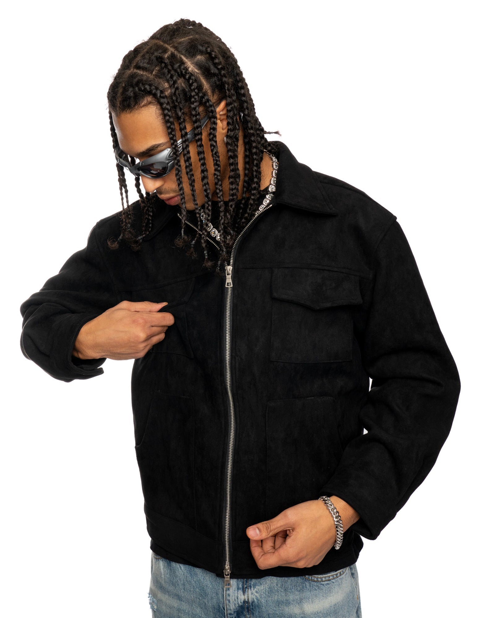 JT4|NIGHTCRAWLER BLACK VELOUR JACKET