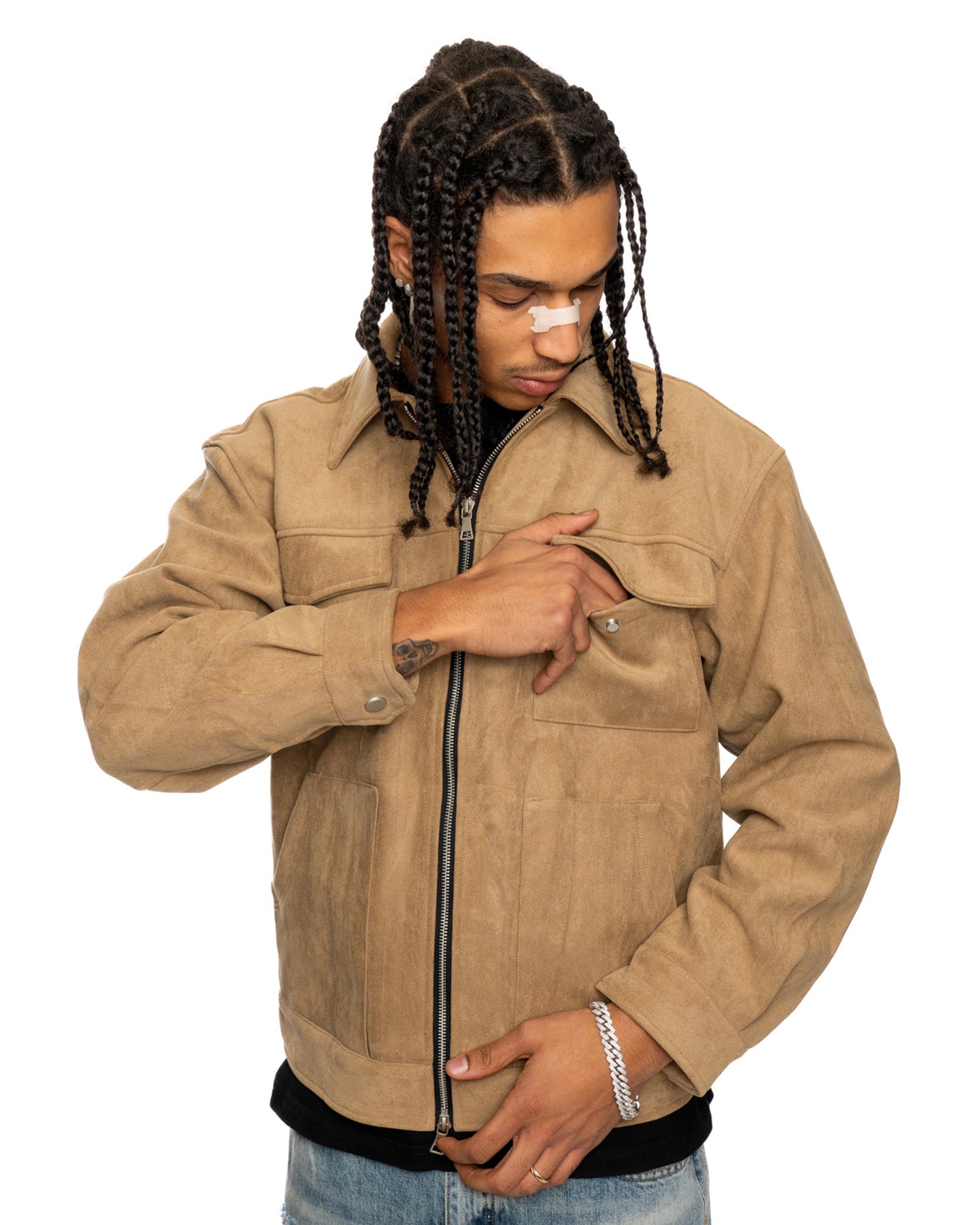 JT4|NIGHTCRAWLER BROWN SUEDE JACKET