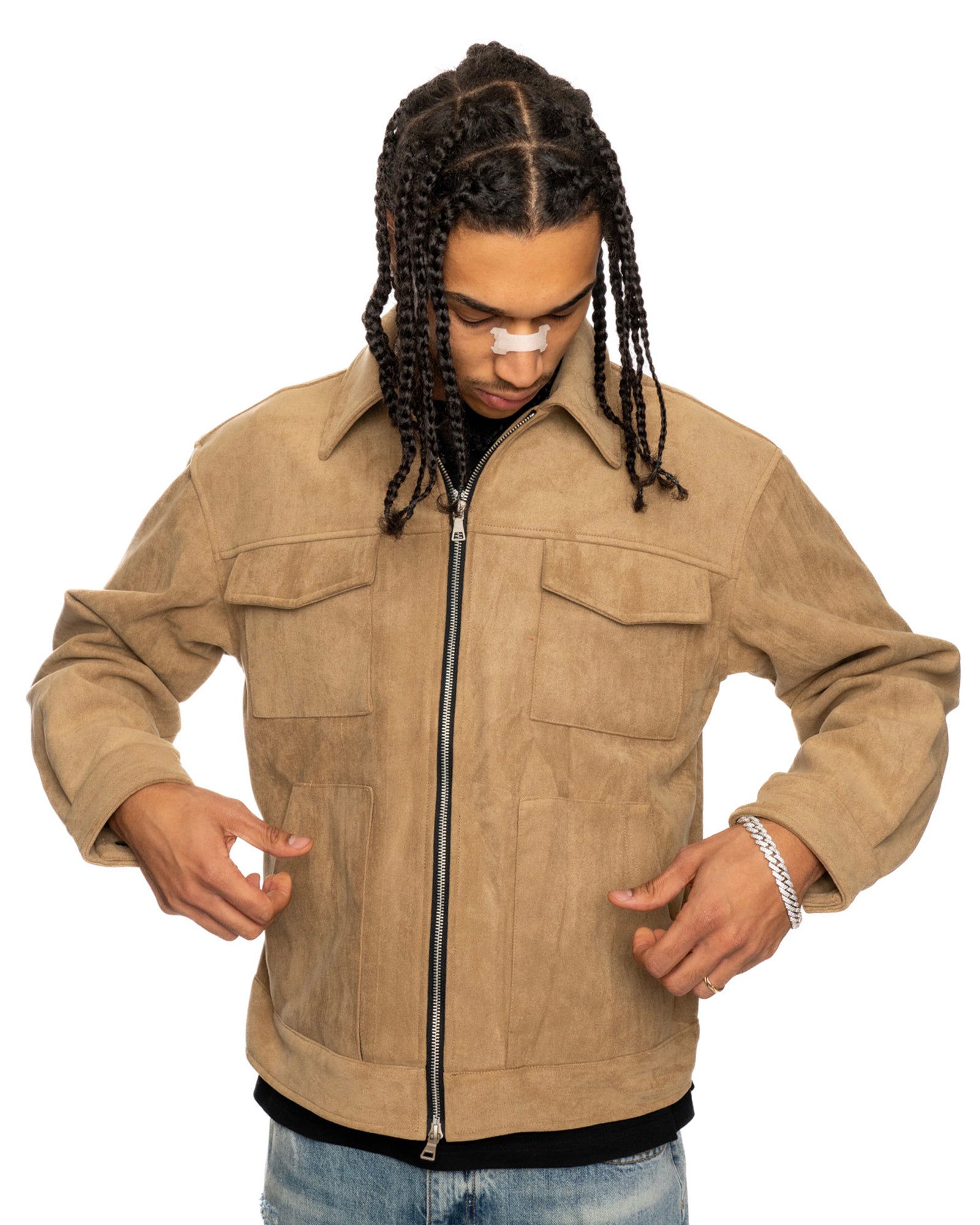 JT4|NIGHTCRAWLER BROWN SUEDE JACKET