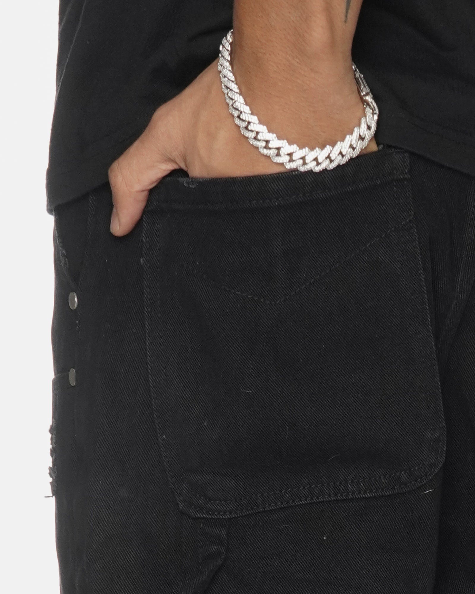 RG07|DOUBLE KNEE BLACK CARPENTER DENIM
