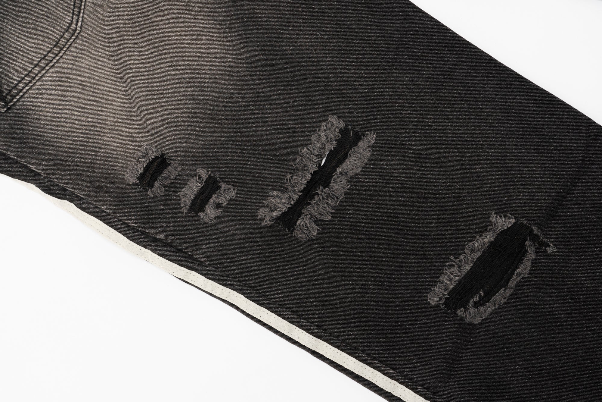 BG10| DOUBLE STRIPE BAGGIE BLACK DENIM