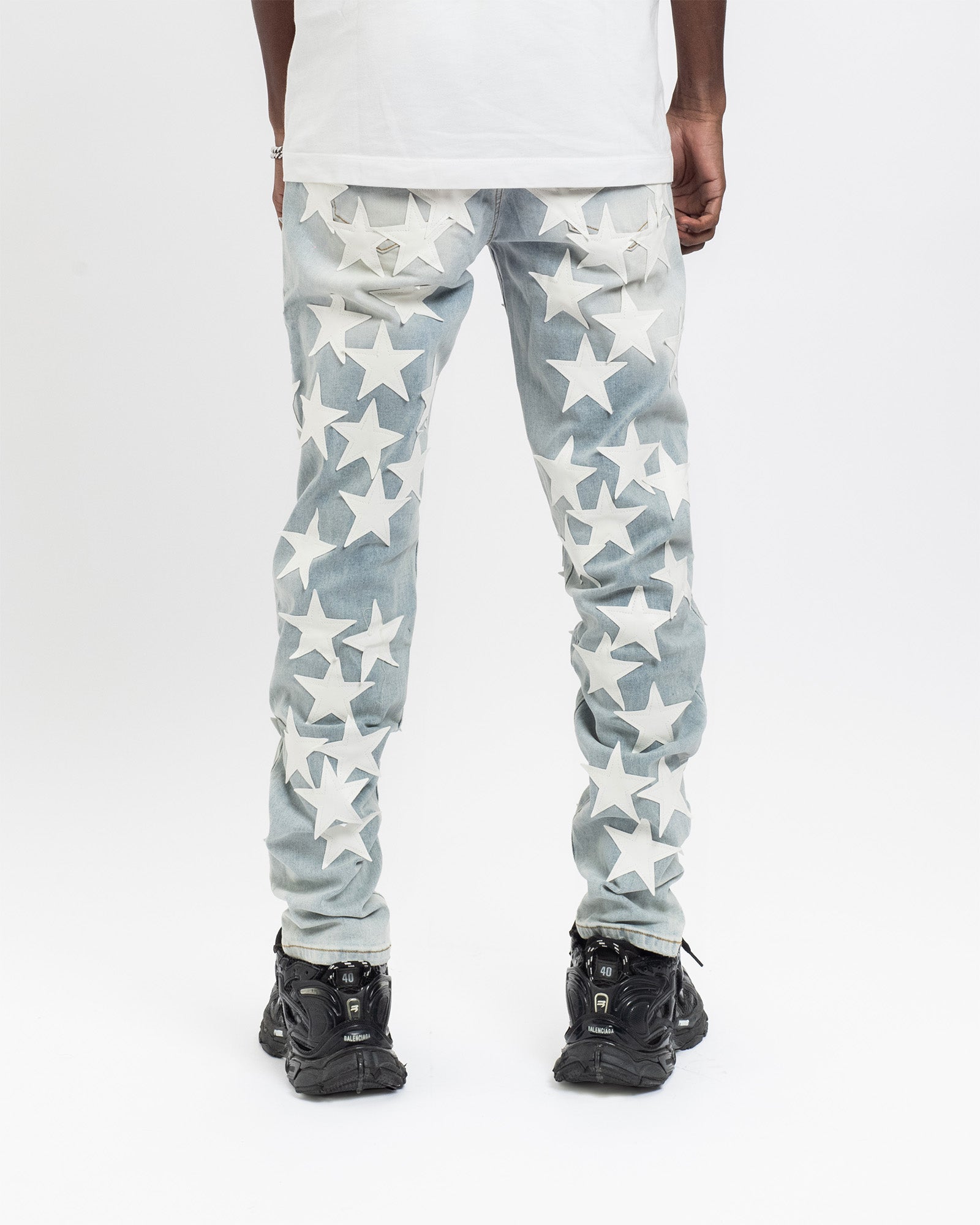 SK12| WHITE HOLLYWOOD DENIM
