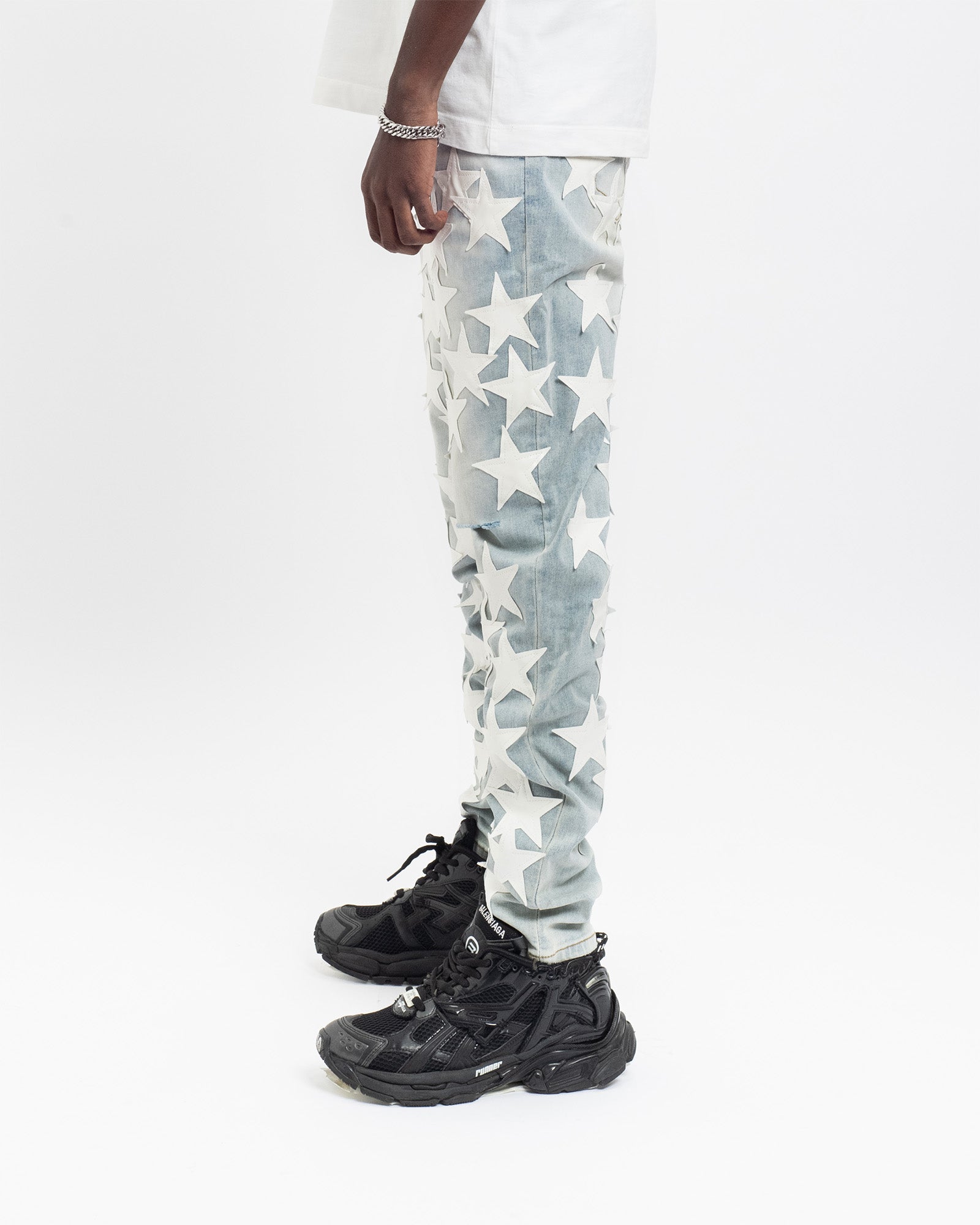 SK12| WHITE HOLLYWOOD DENIM