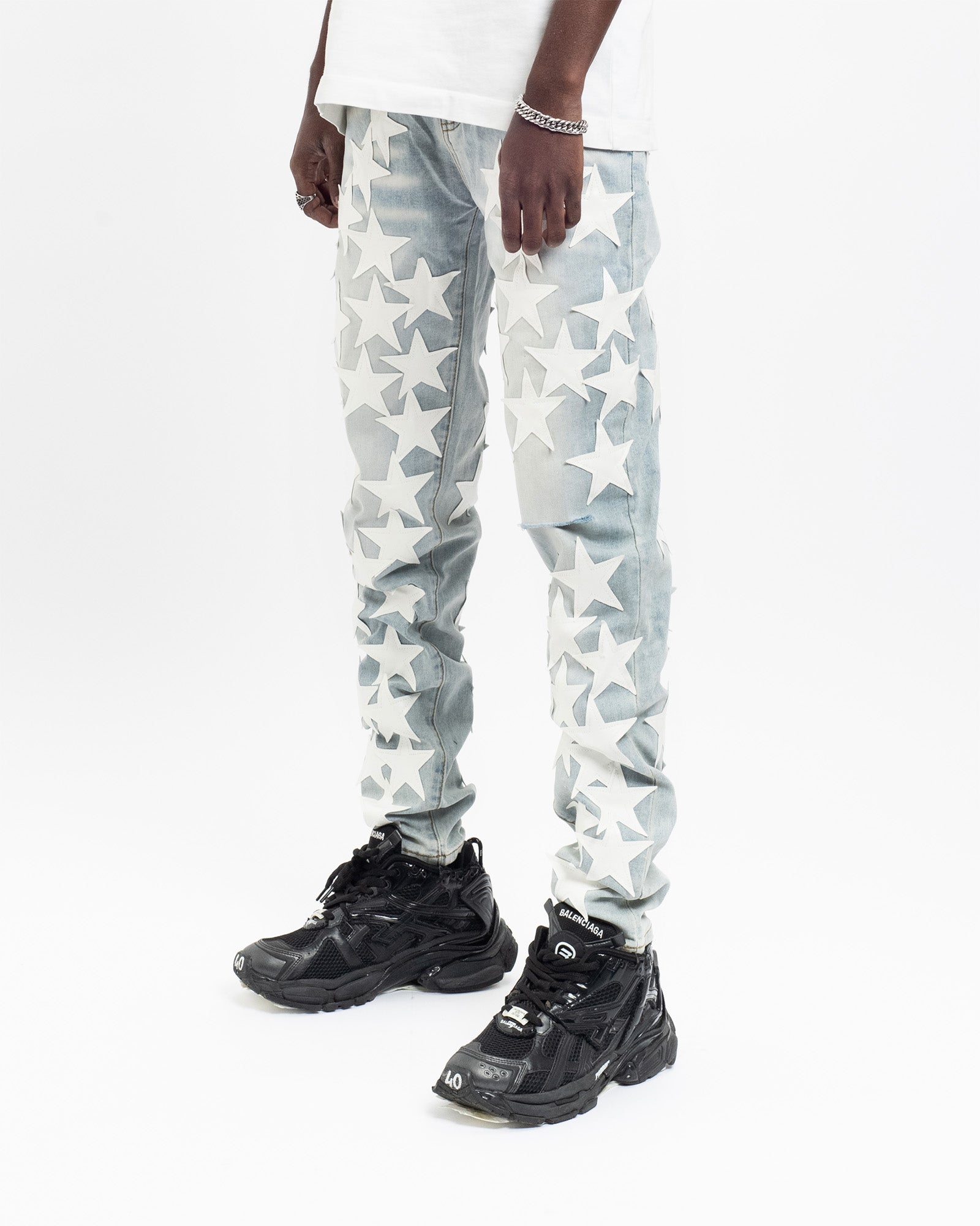 SK12| WHITE HOLLYWOOD DENIM