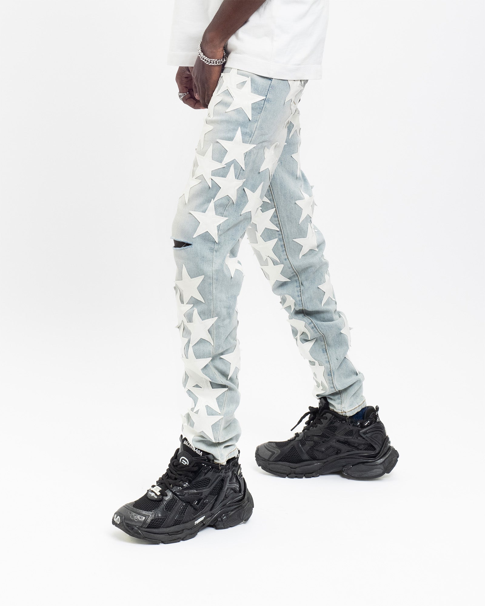 SK12| WHITE HOLLYWOOD DENIM