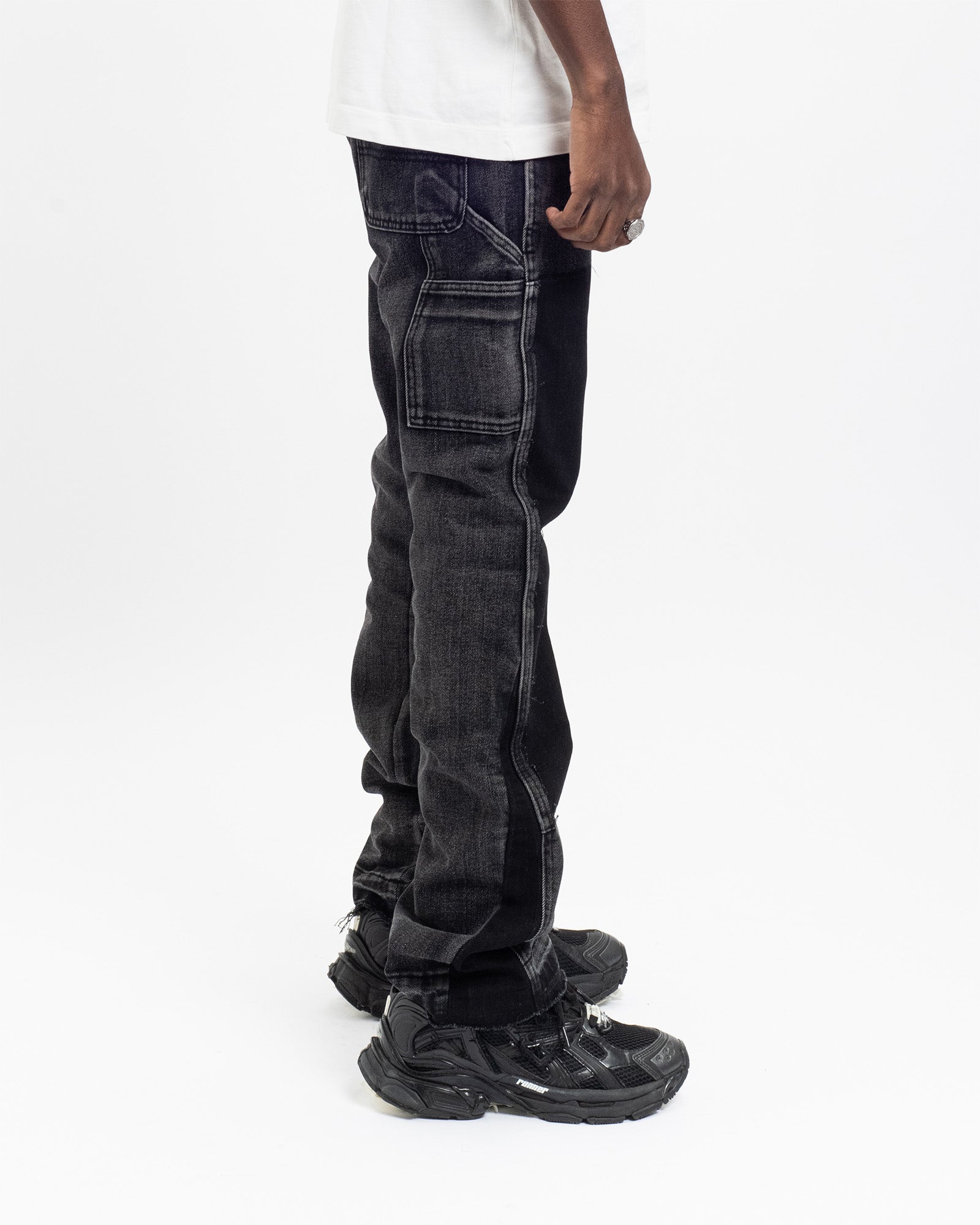 FD04| ROCKET BLACK FLARE DENIM