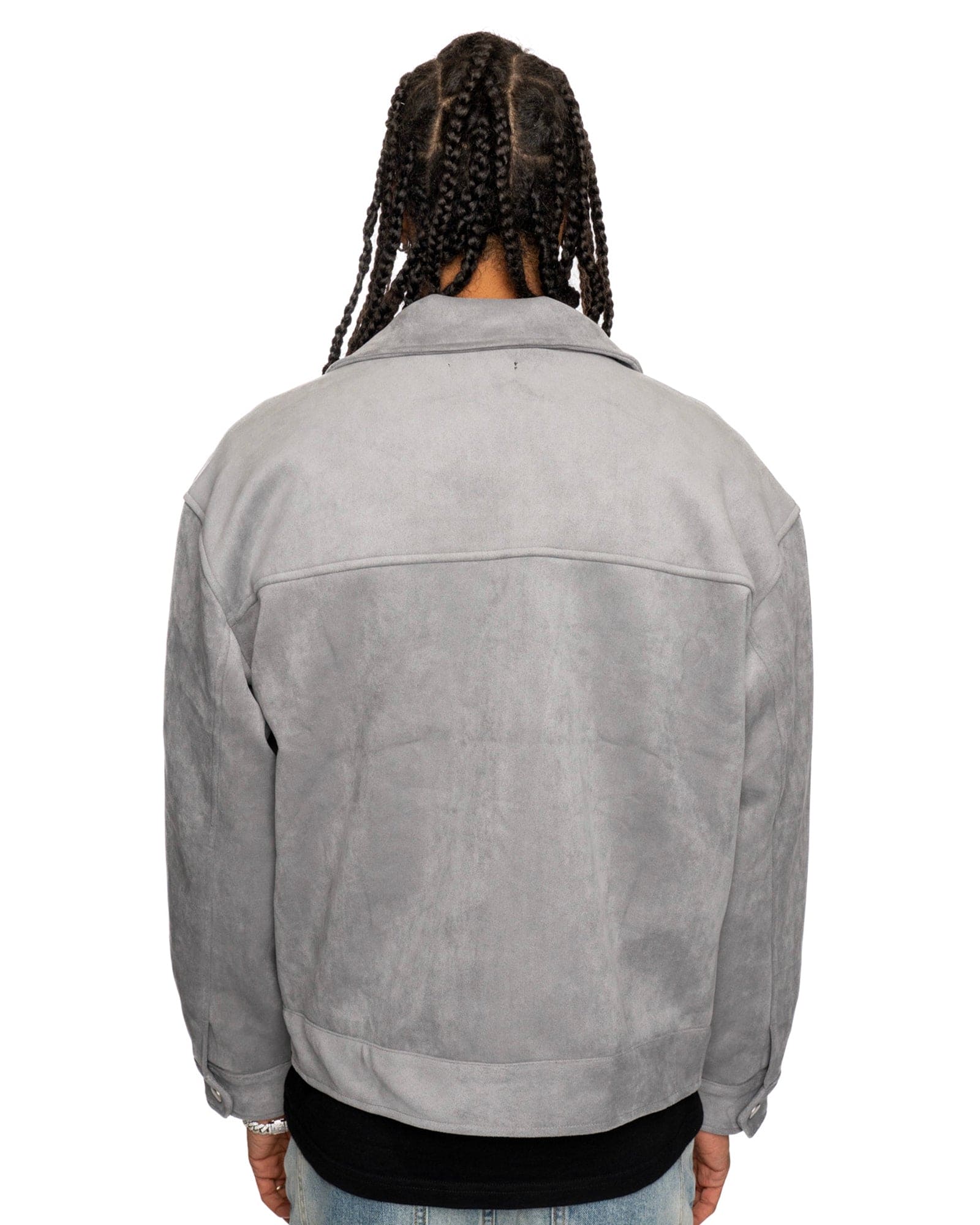 JT4|NIGHTCRAWLER GREY SUEDE JACKET