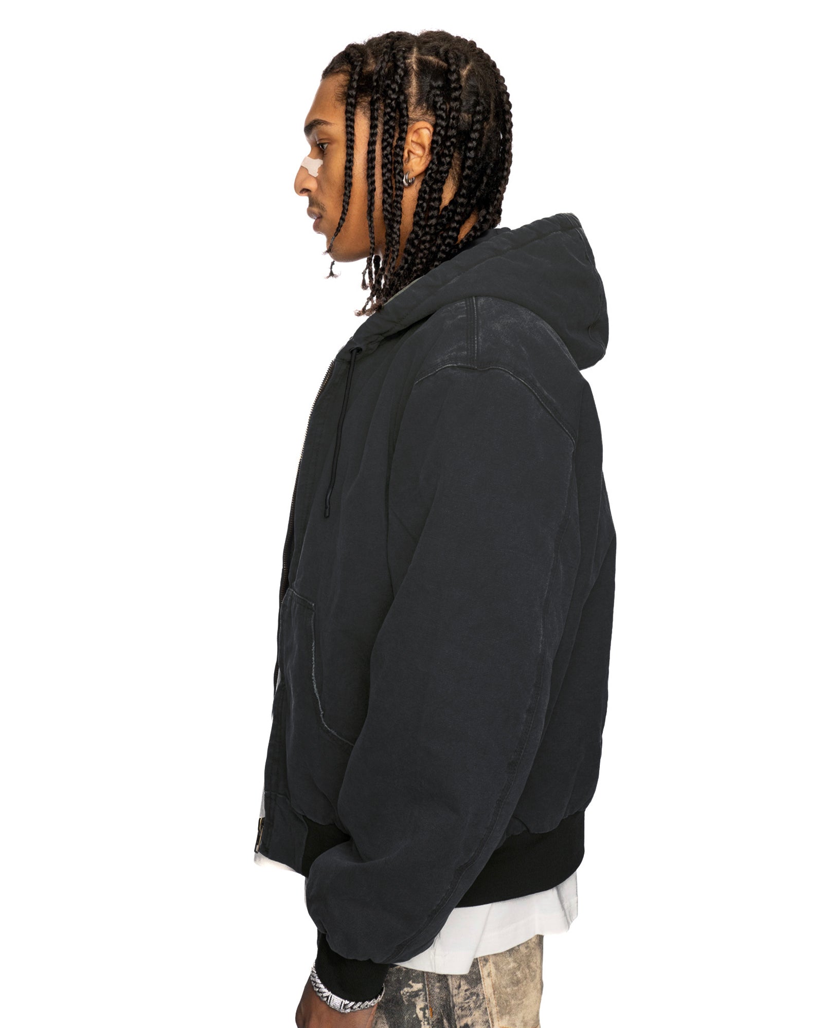 ZH2| PADDED BLUE ZIP HOODIE