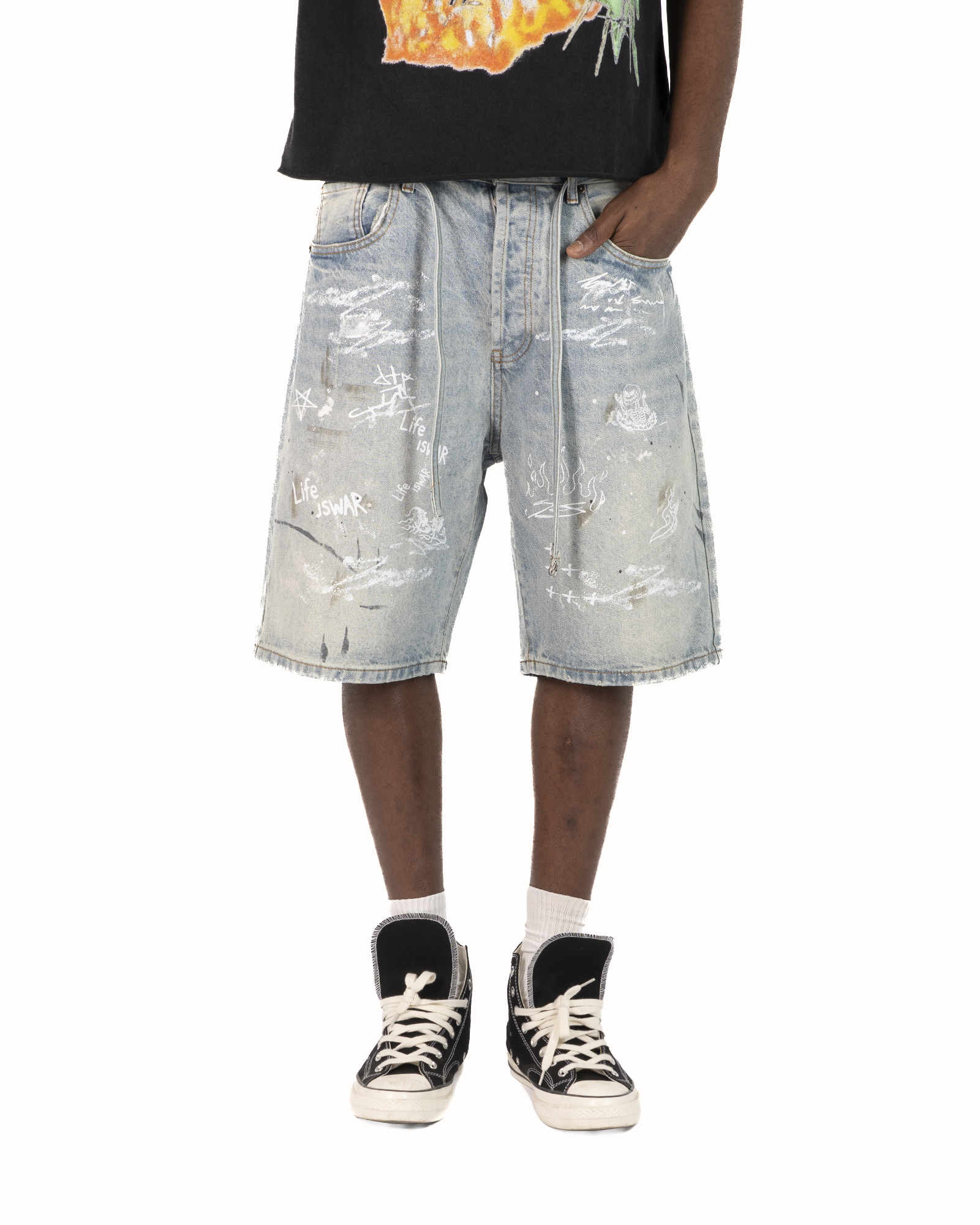 SS26|BLUE NOTEBOOK SHORTS