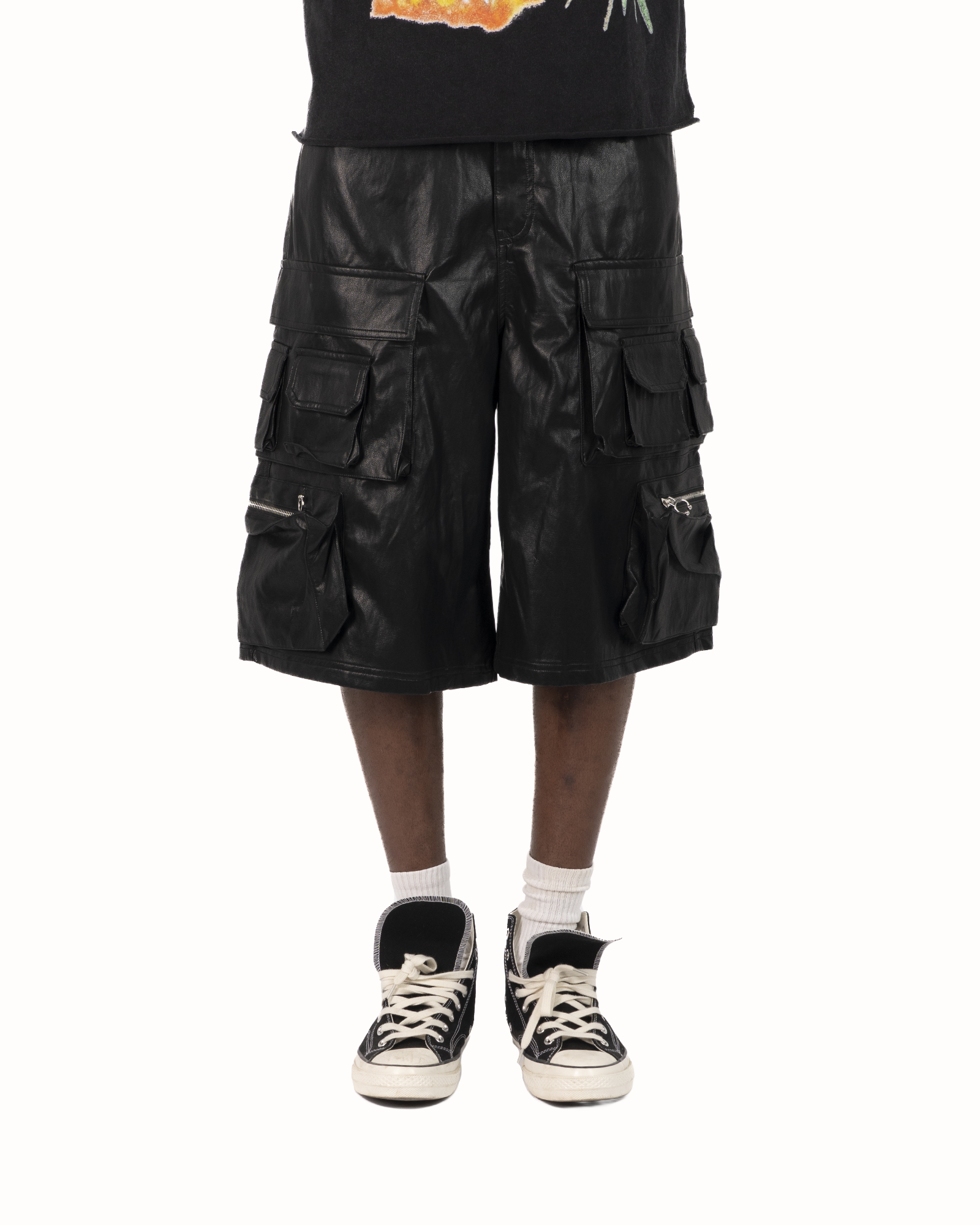 SS26|MULTIPOCKET LEATHER JORTS