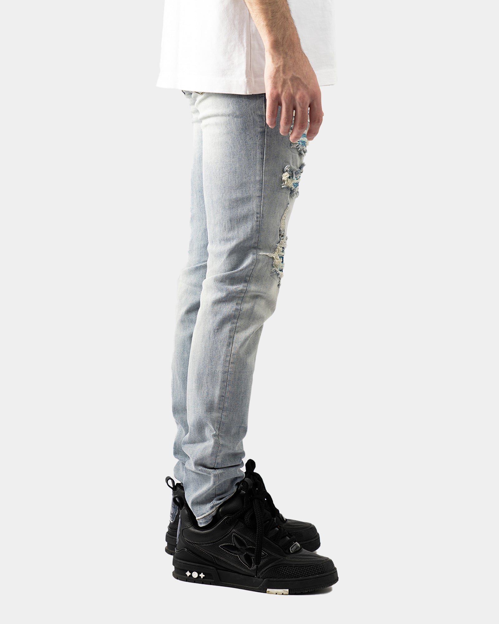 SK38|BLUE CRYSTAL SKINNY DENIM