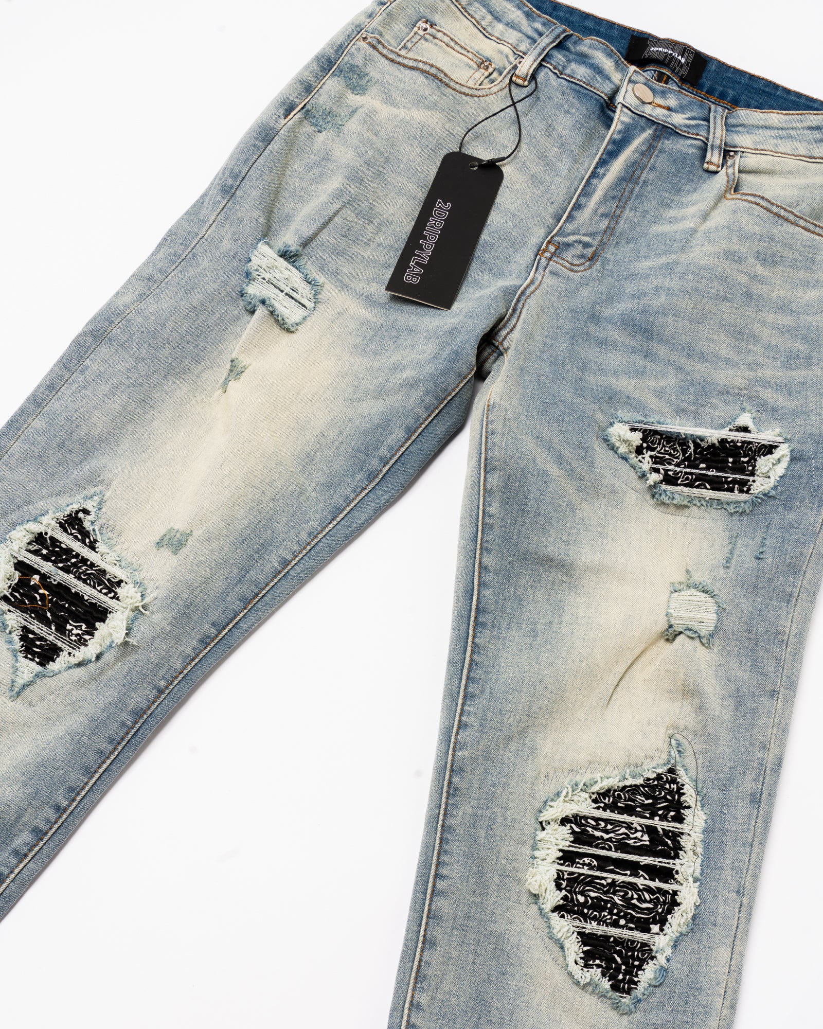 SK21|DARK BANDANA SKINNY DENIM