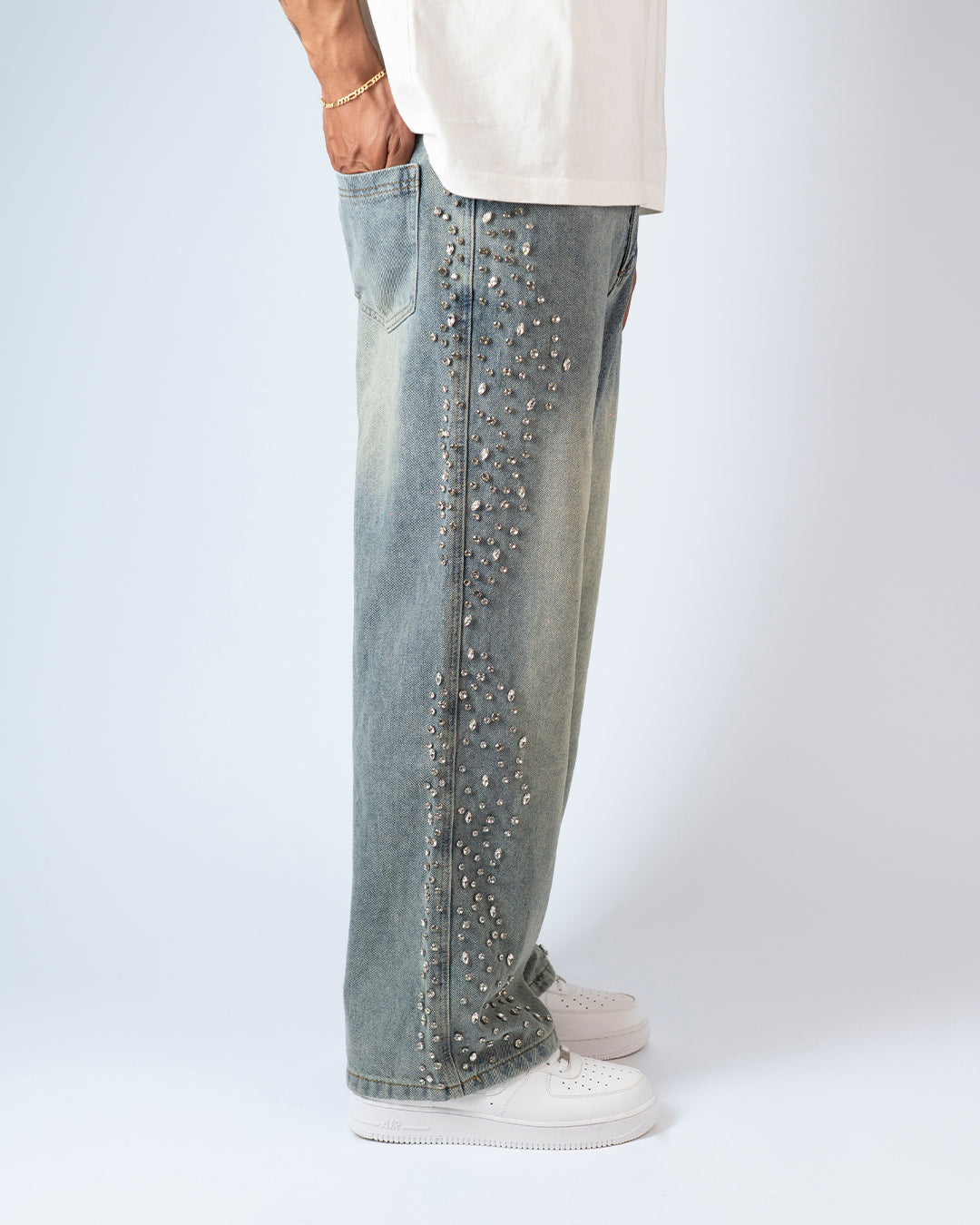 SS25|RHINESTONE VINTAGE DENIM