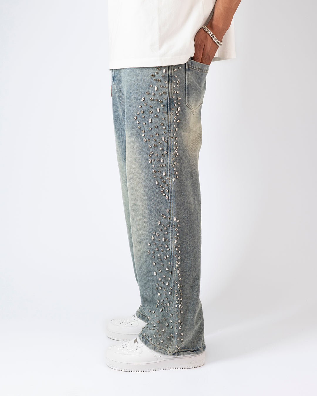 SS25|RHINESTONE VINTAGE DENIM