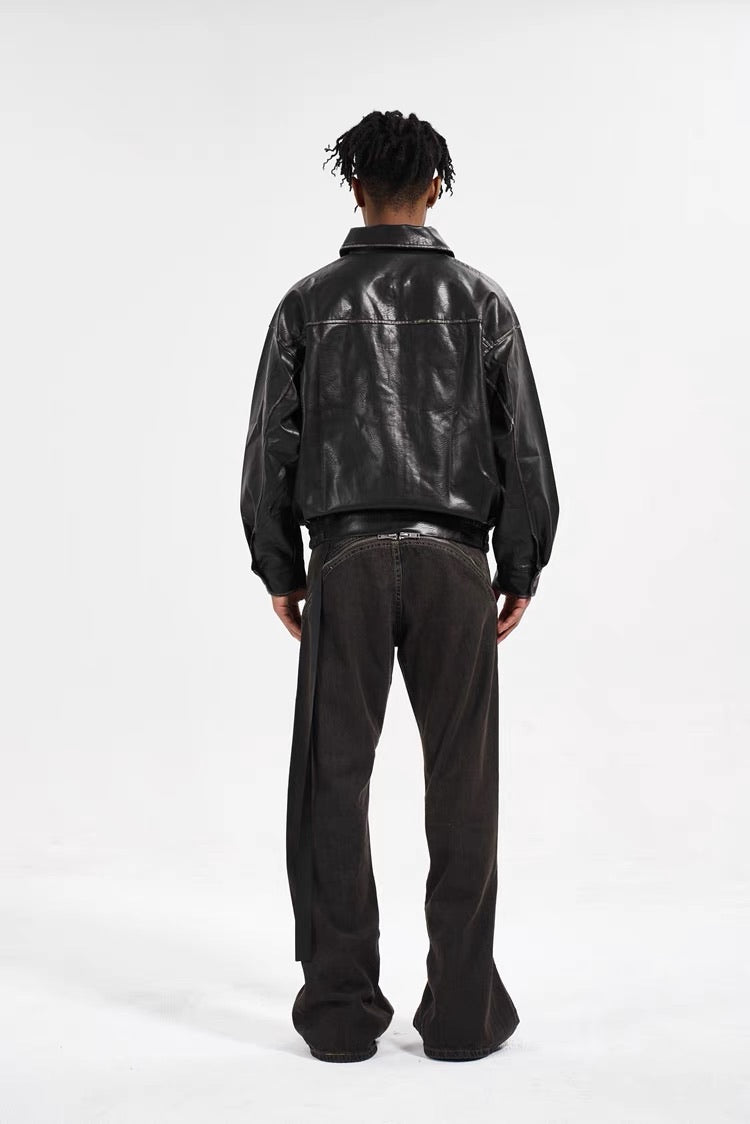 BG09|ZIPPER BLACK JEANS