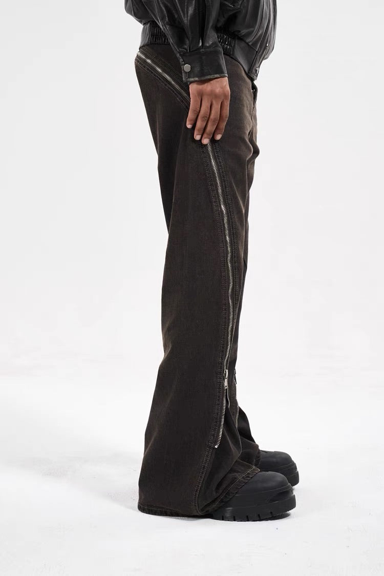 BG09|ZIPPER BLACK JEANS