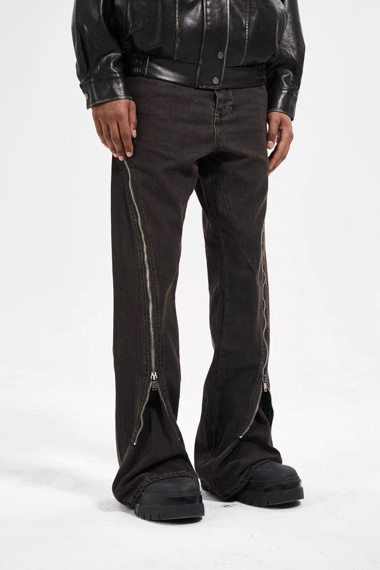 BG09|ZIPPER BLACK JEANS