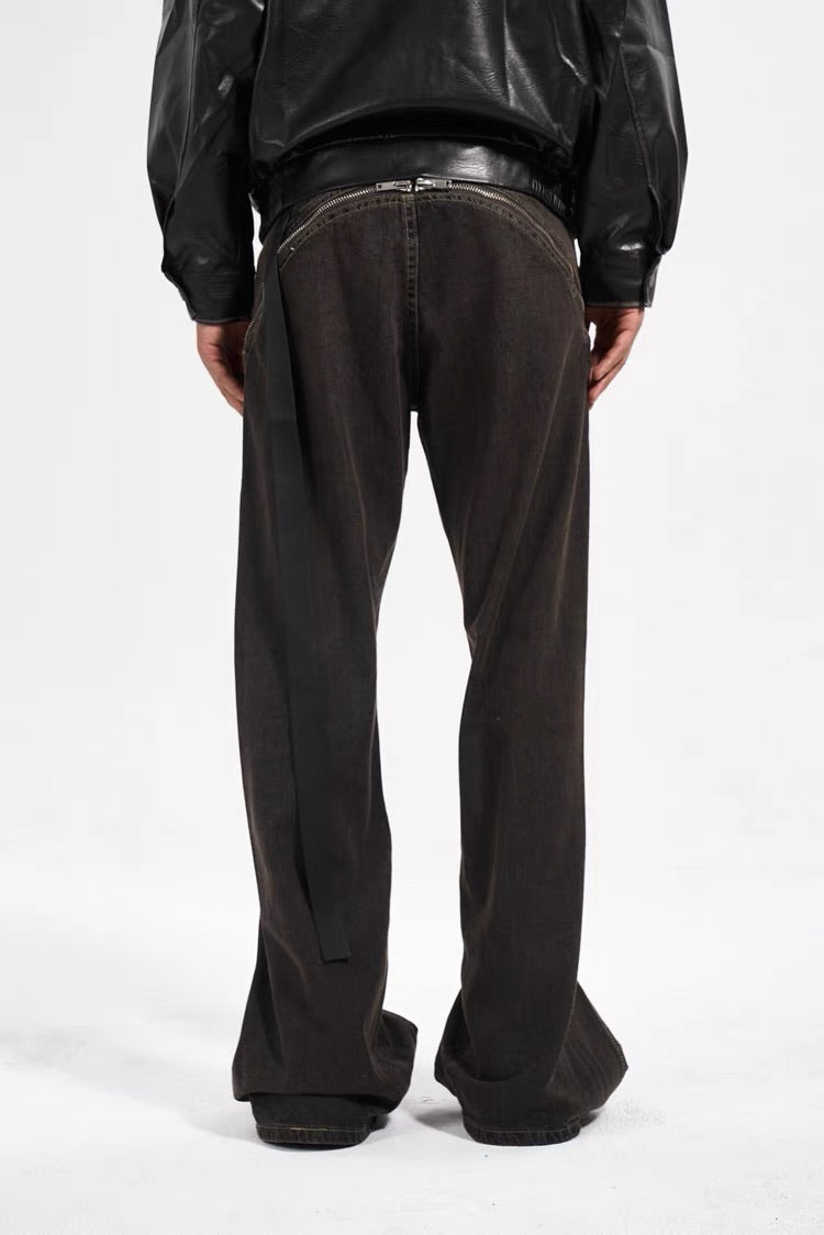 BG09|ZIPPER BLACK JEANS