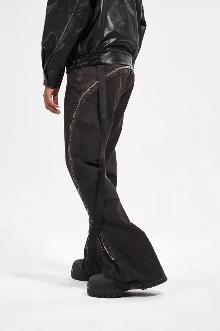 BG09|ZIPPER BLACK JEANS