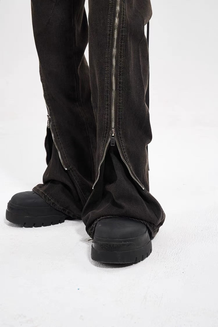 BG09|ZIPPER BLACK JEANS
