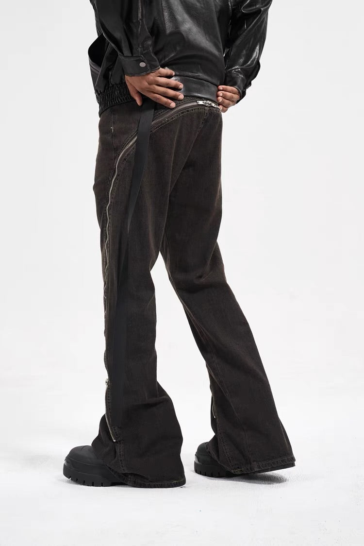 BG09|ZIPPER BLACK JEANS