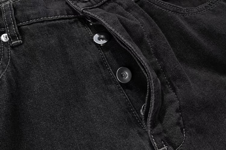 BG09|ZIPPER BLACK JEANS