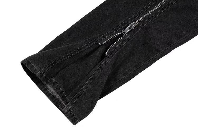 BG09|ZIPPER BLACK JEANS