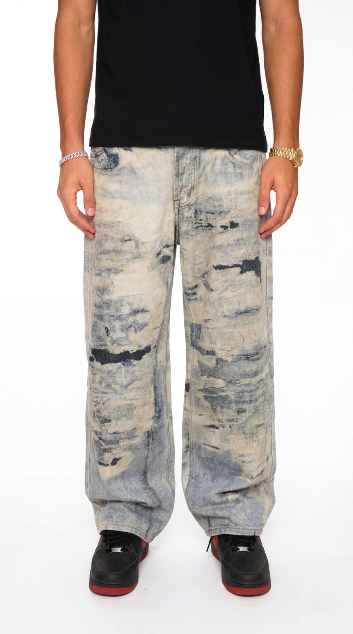 BG14| SKY PRINTED BAGGIE PANT