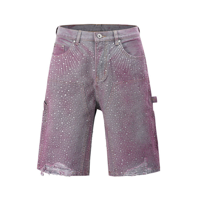 SS25|PINK RHINESTONE SHORTS
