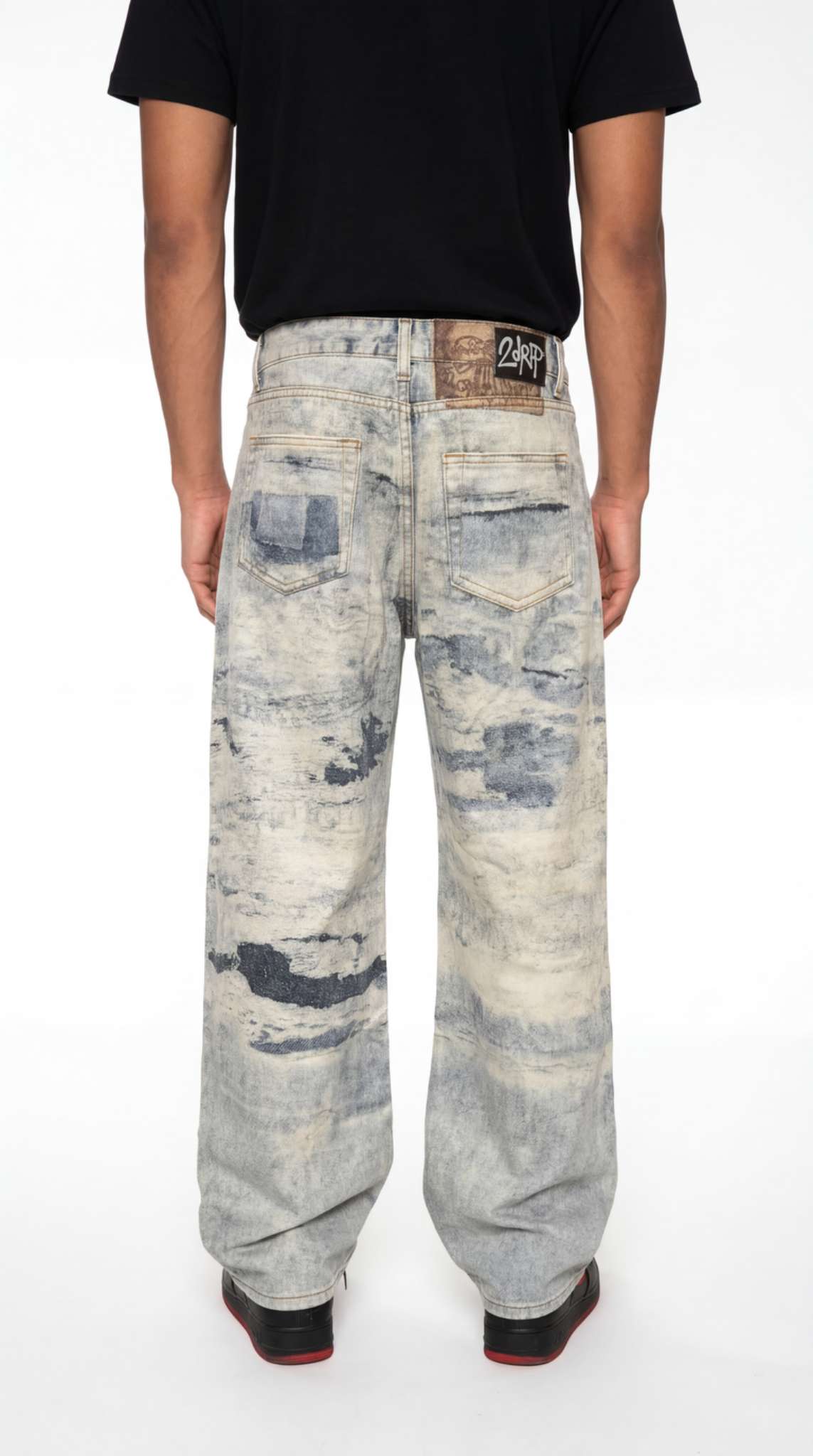 BG14| SKY PRINTED BAGGIE PANT