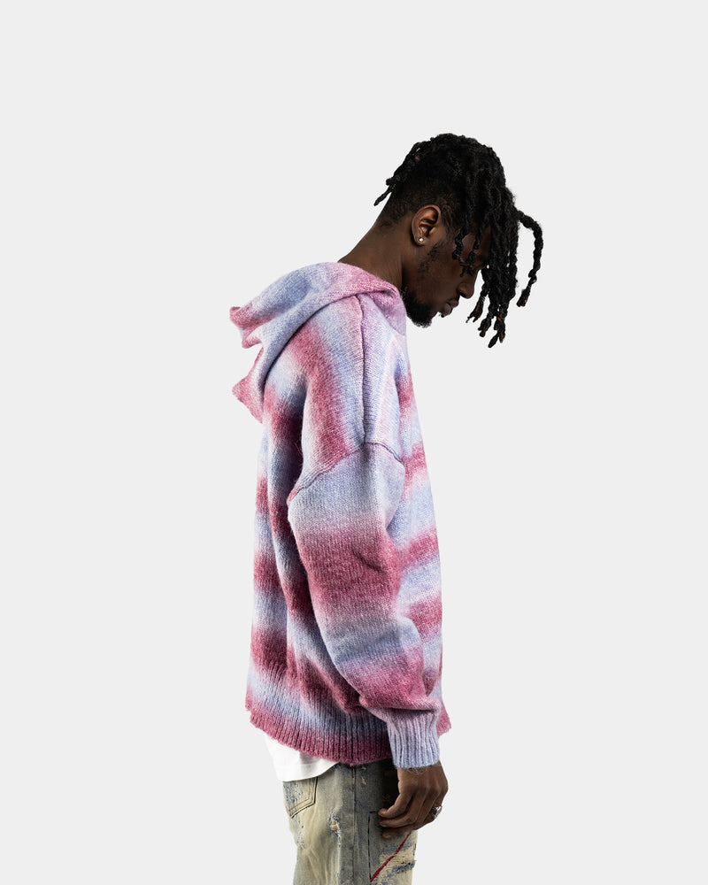 HD01|MOHAIR GLIZ PINK HOODIE