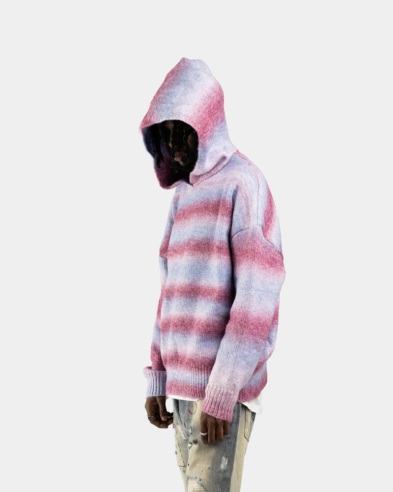 HD01|MOHAIR GLIZ PINK HOODIE