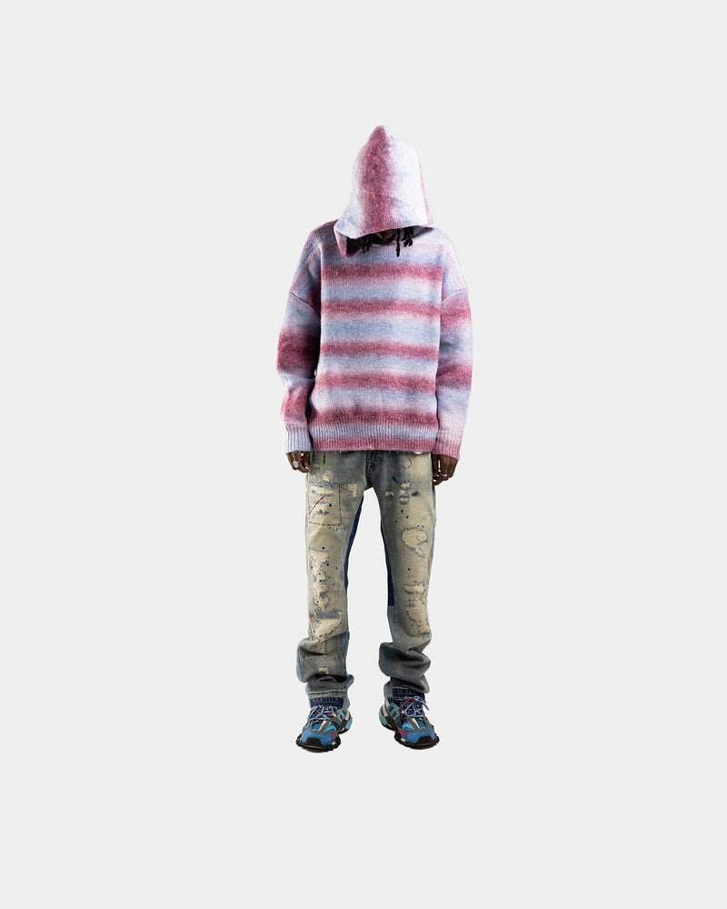 HD01|MOHAIR GLIZ PINK HOODIE