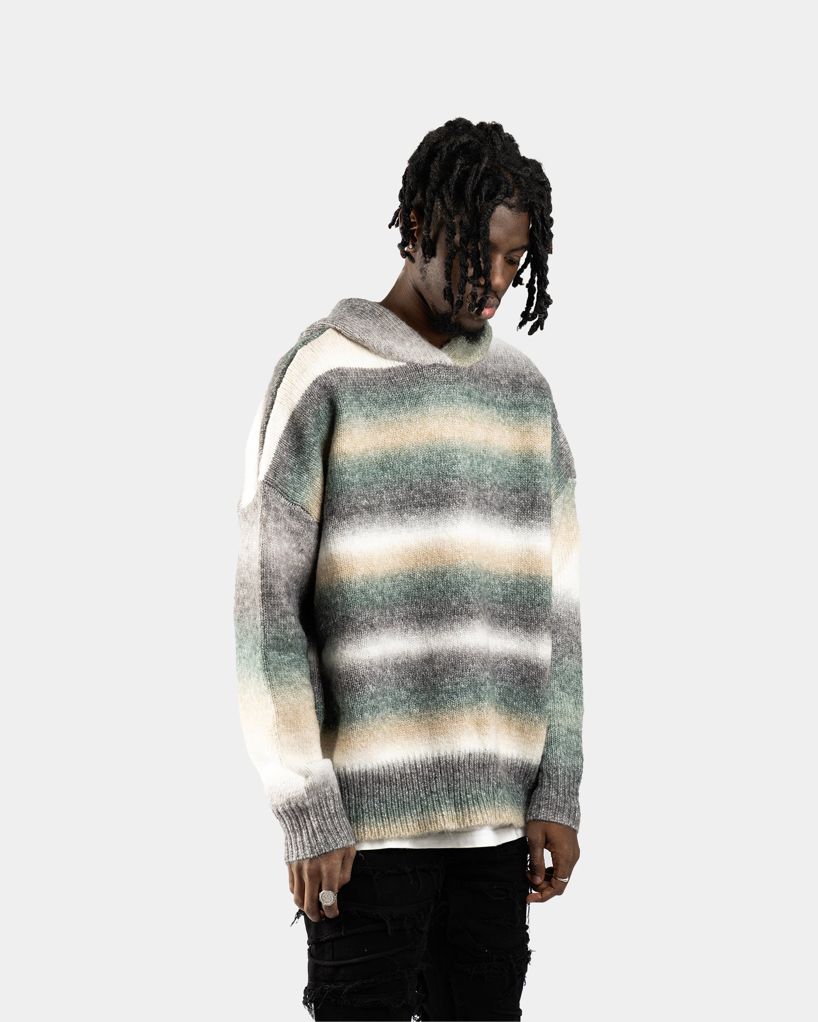 HD01|MOHAIR GLIZ HOODIE