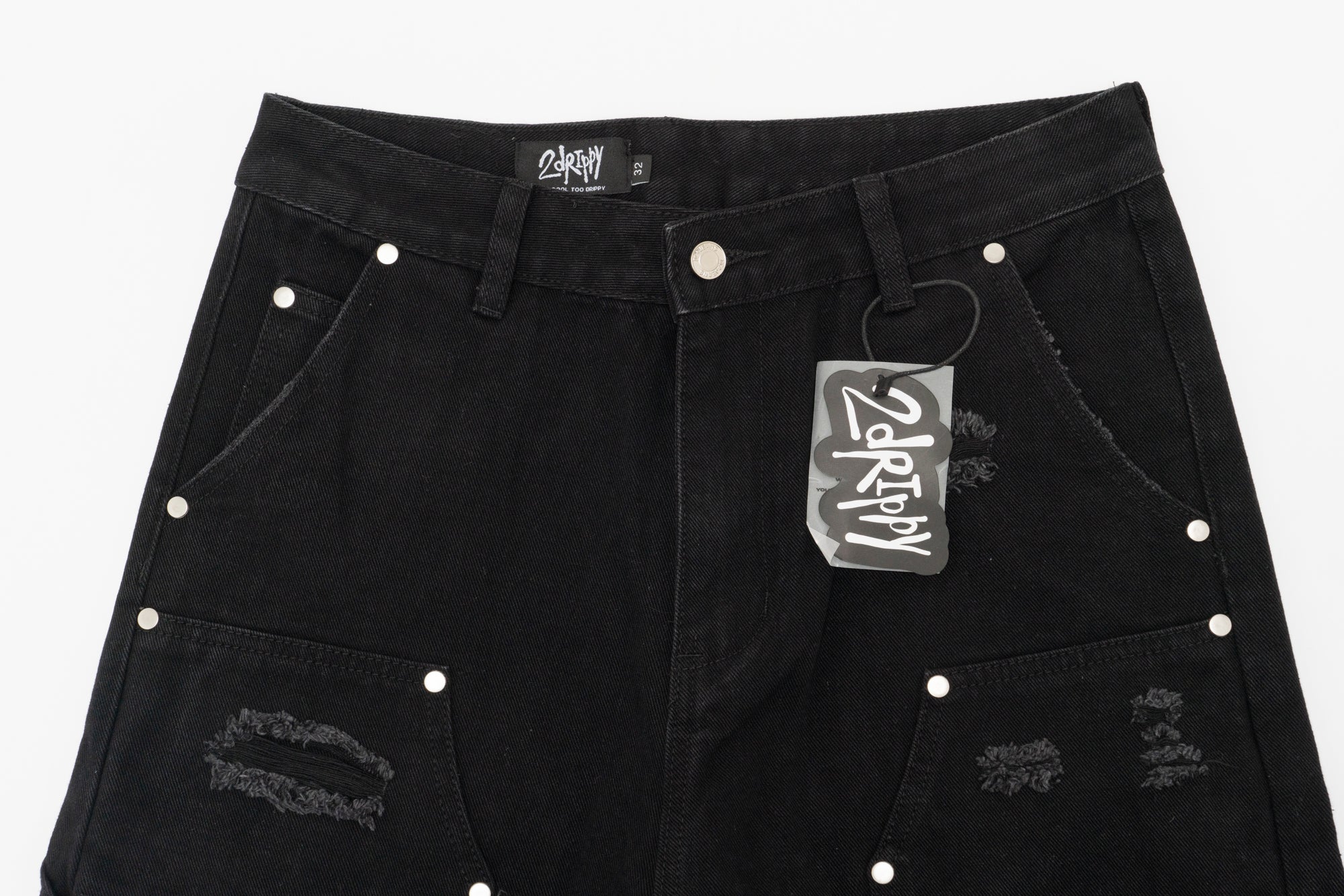 RG07|DOUBLE KNEE BLACK CARPENTER DENIM