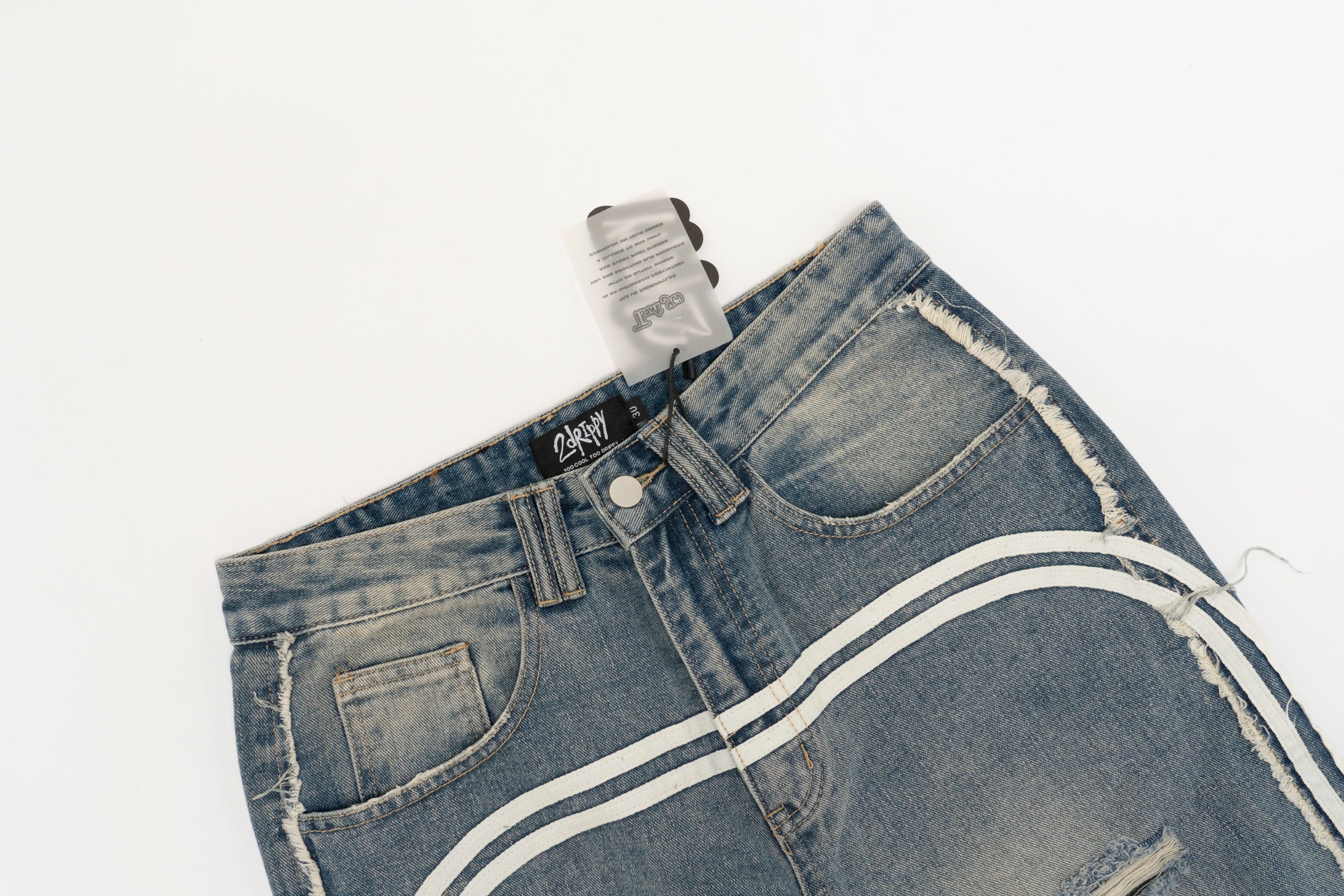 BG10| DOUBLE STRIPE INDIGO BAGGIE DENIM