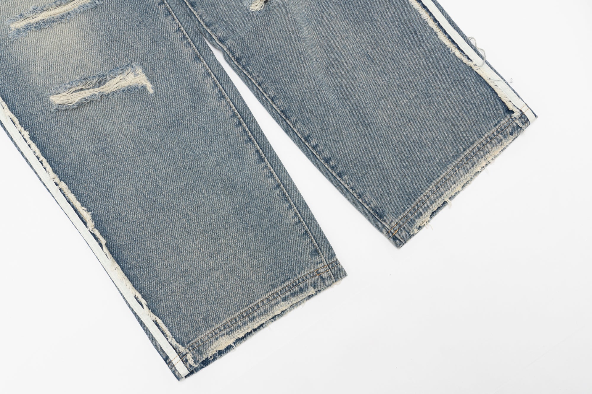 BG10| DOUBLE STRIPE INDIGO BAGGIE DENIM