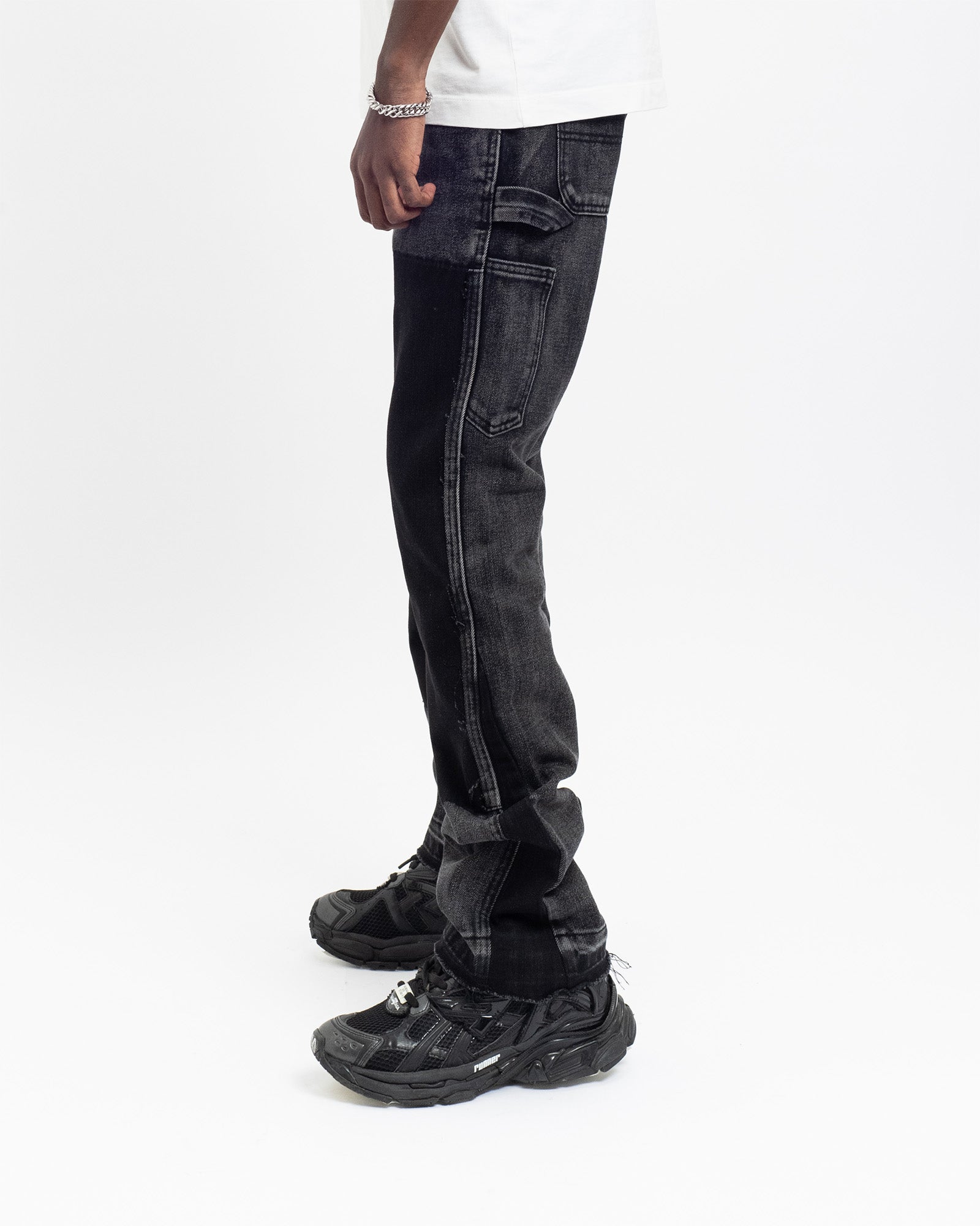 FD04| ROCKET BLACK FLARE DENIM