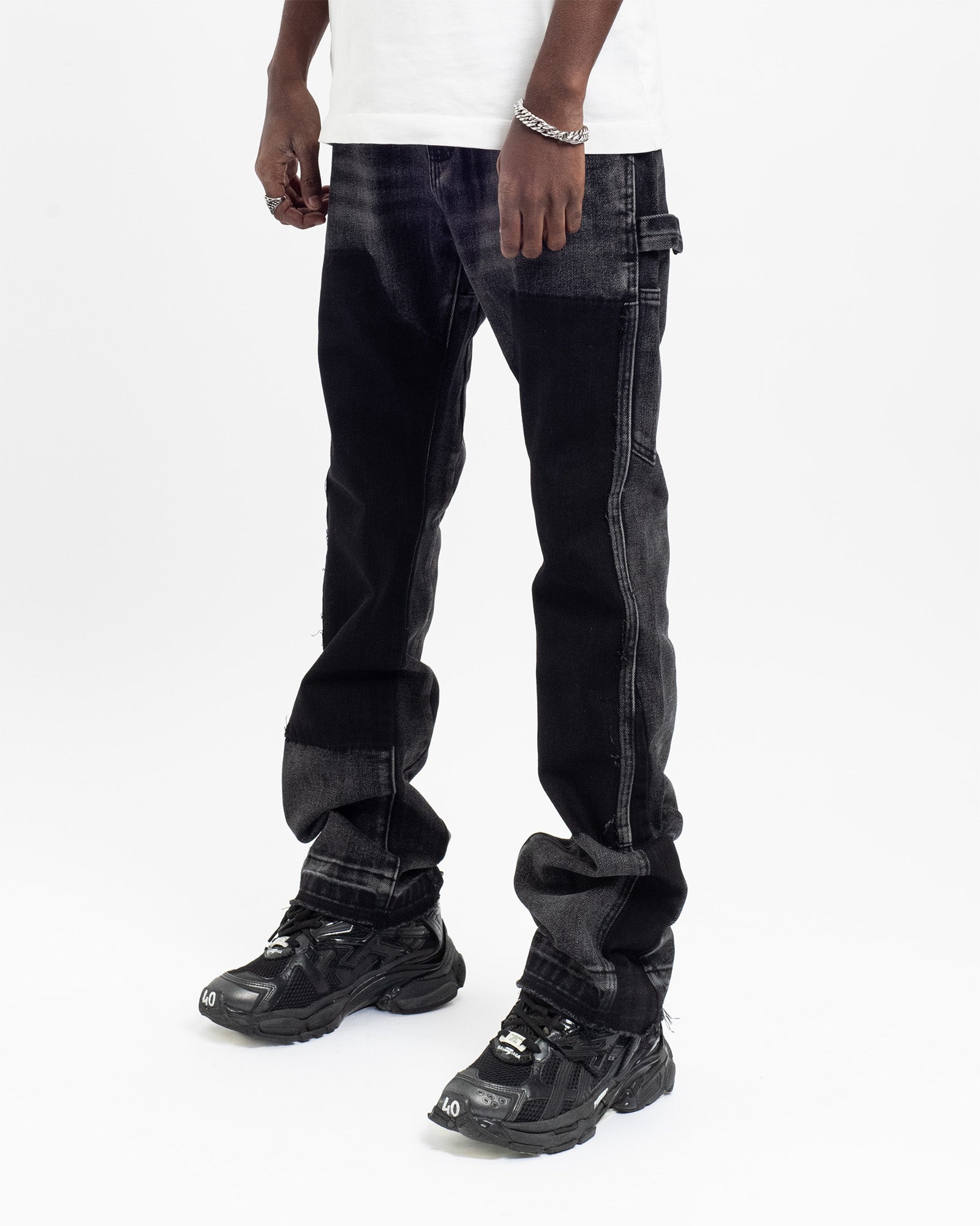 FD04| ROCKET BLACK FLARE DENIM