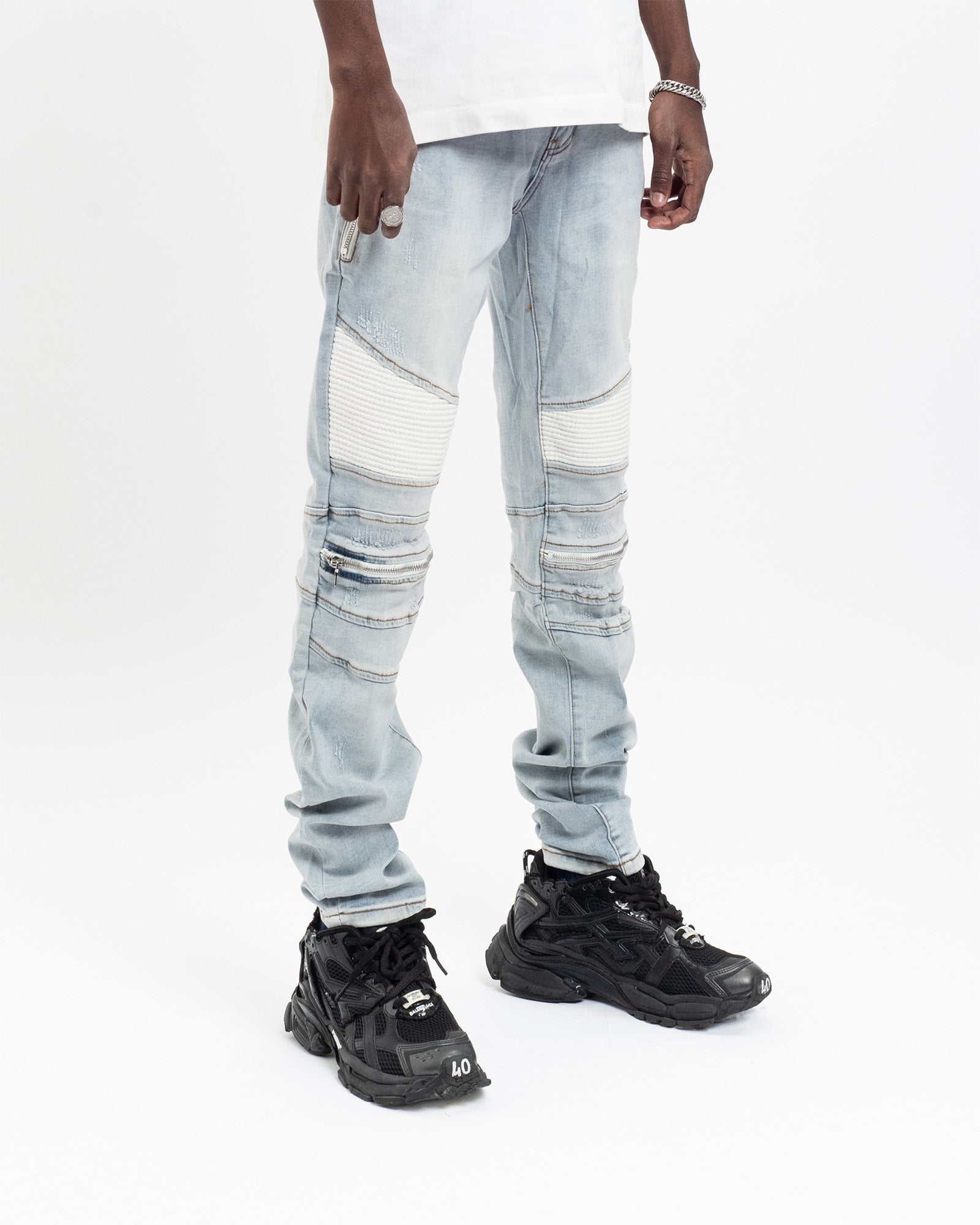 SK17|WHITE BICKER DENIM