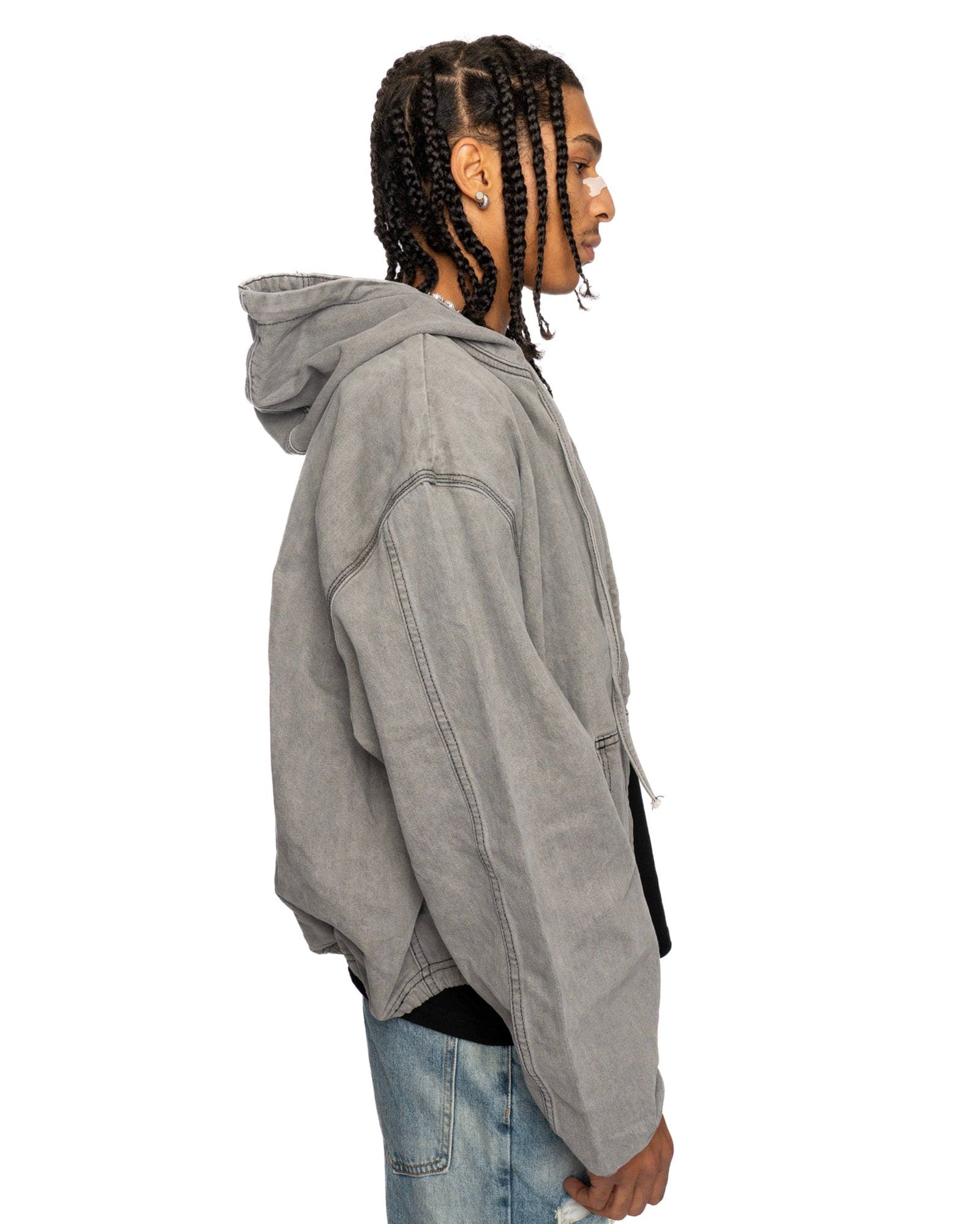 JT14|GREY ZIP-HOODIE