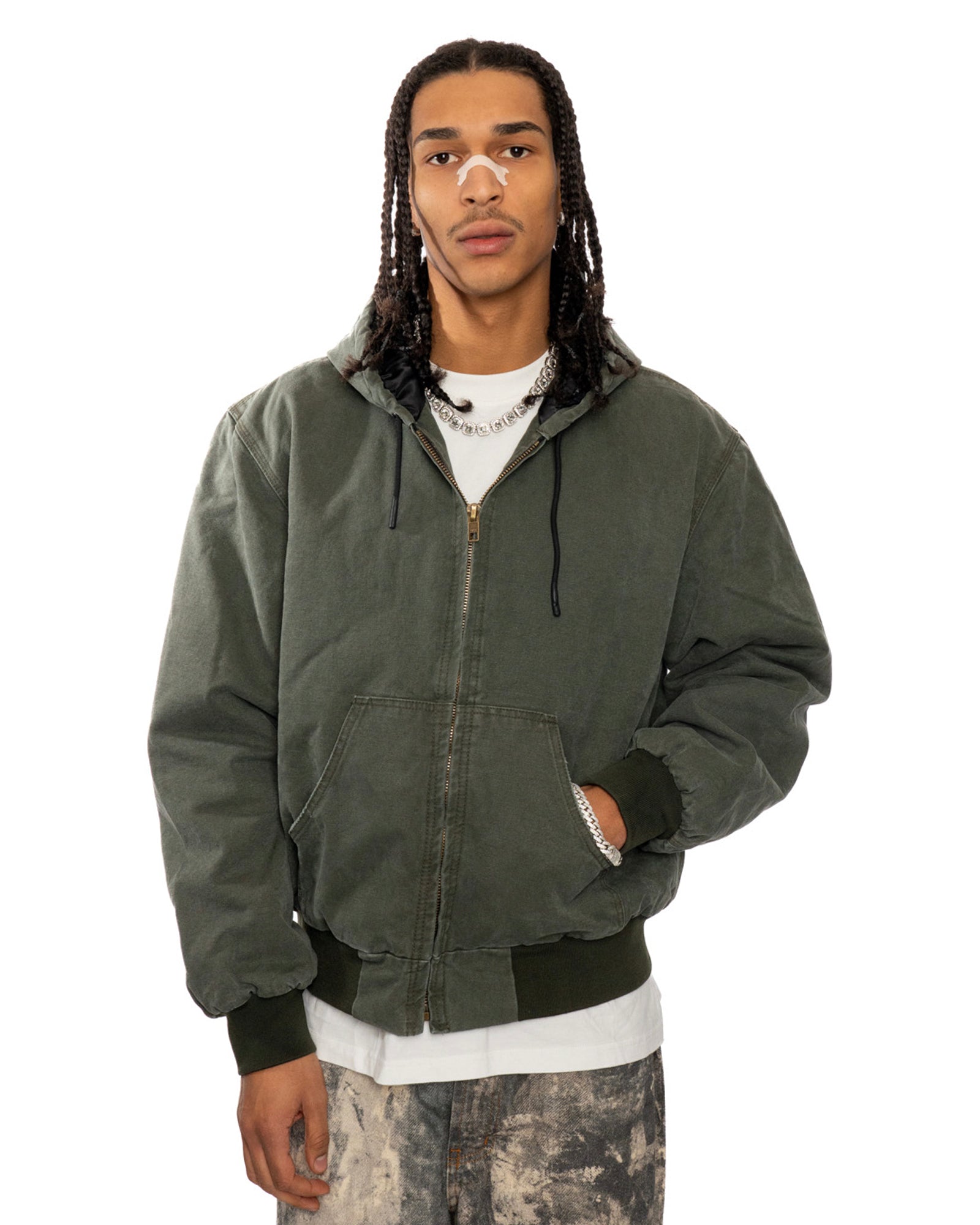 ZH2| PADDED ZIP HOODIE OLIVE