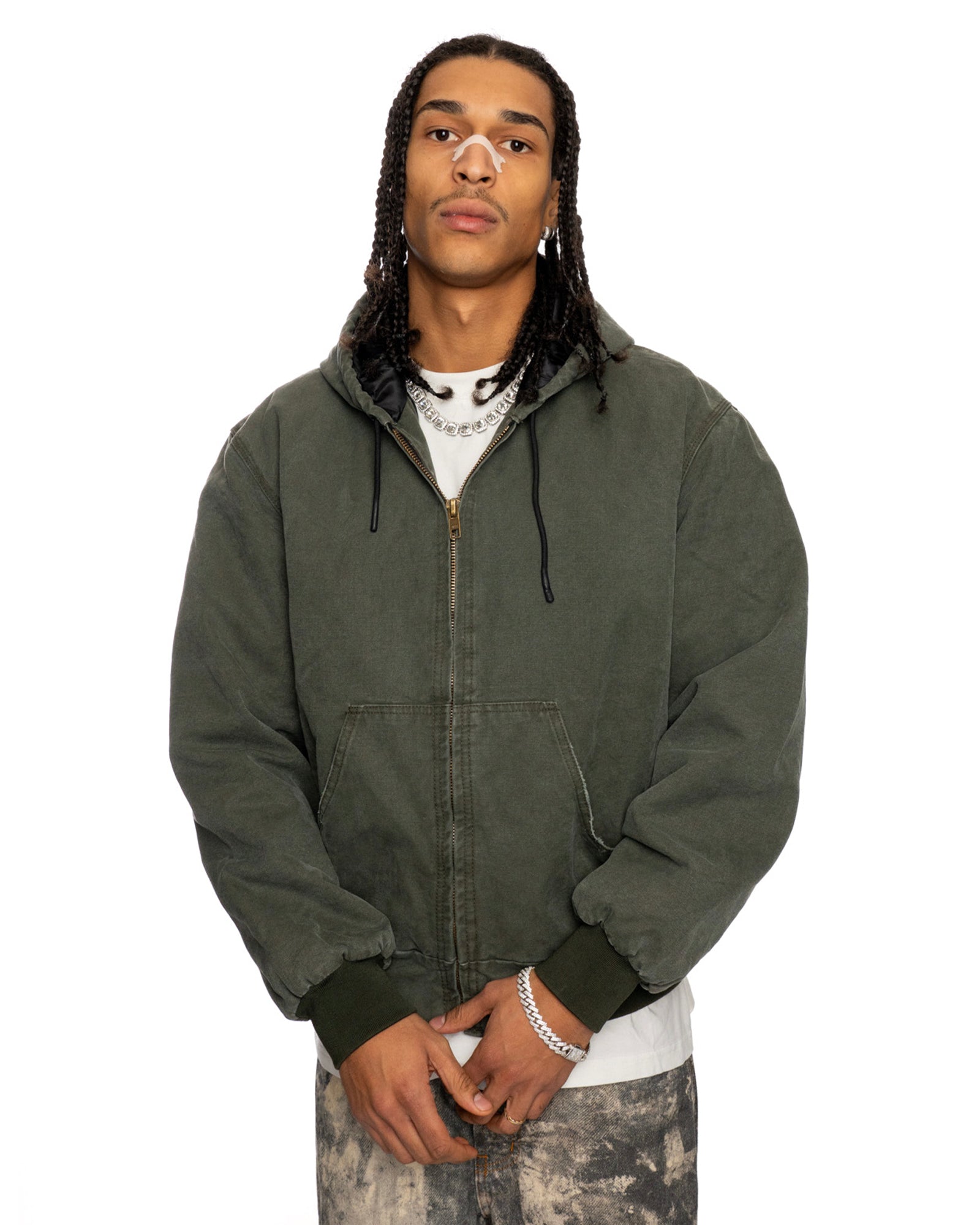 ZH2| PADDED ZIP HOODIE OLIVE