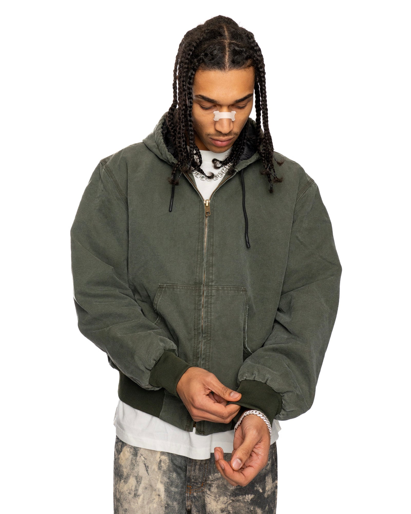 ZH2| PADDED ZIP HOODIE OLIVE